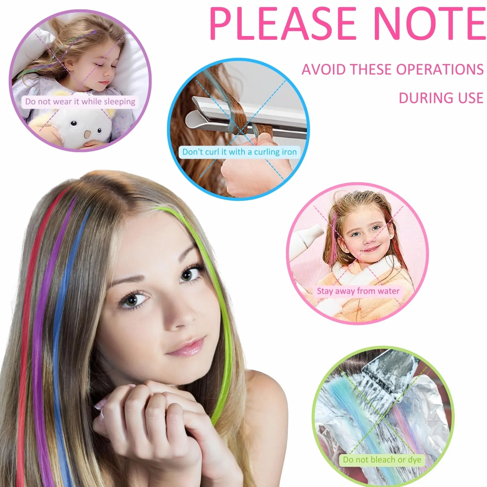KEYRI Extensiones de Trenzas de Colores para el Pelo, Accesorio para Peinados (36 Piezas)