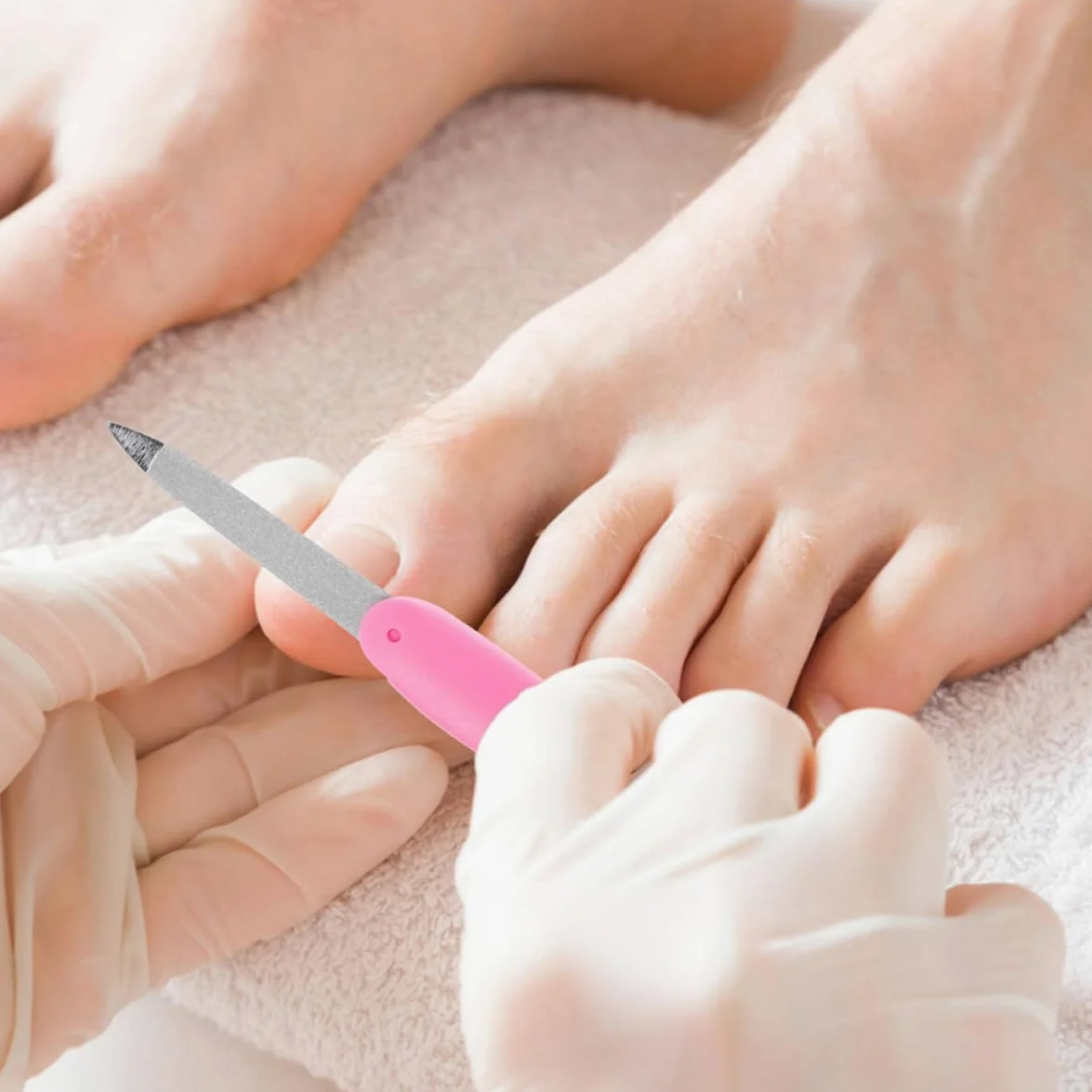 8 Limas de Uñas de Metal Plegables Diseño Delicado Superficie para Alisar y Pulir Uñas, Color Rosa Elegante y Resistente para Uso Personal y Salón