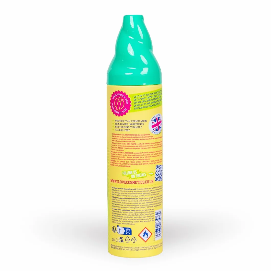Espuma de ducha batida con aroma a frutas tropicales, jabón corporal hidratante y cremoso, 250 ml