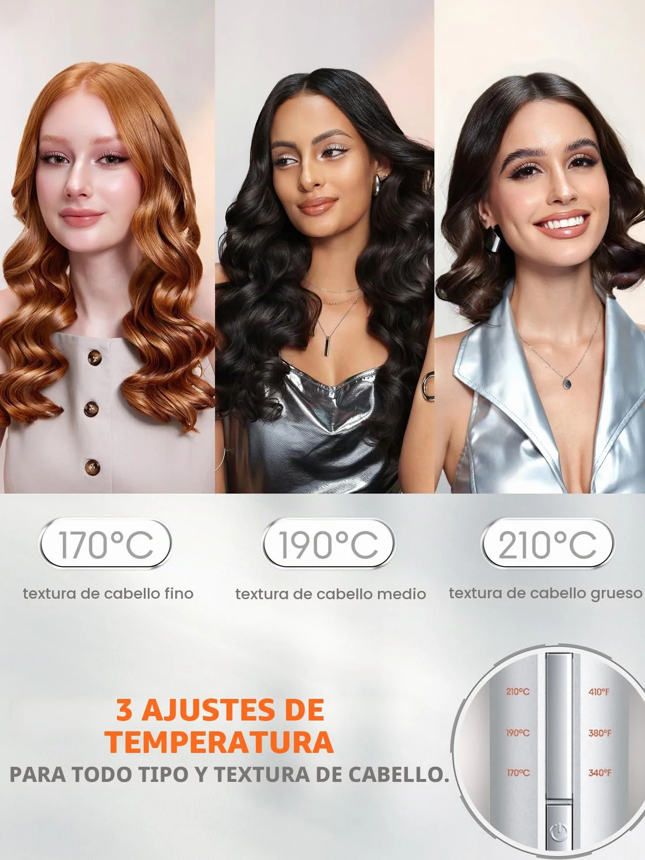 SHEGLAM Rizador automático de 25mm con revestimiento de cerámica, 3 niveles de temperatura (170-210°C), calentamiento rápido – Enrollador de rizos giratorio automático para rizos