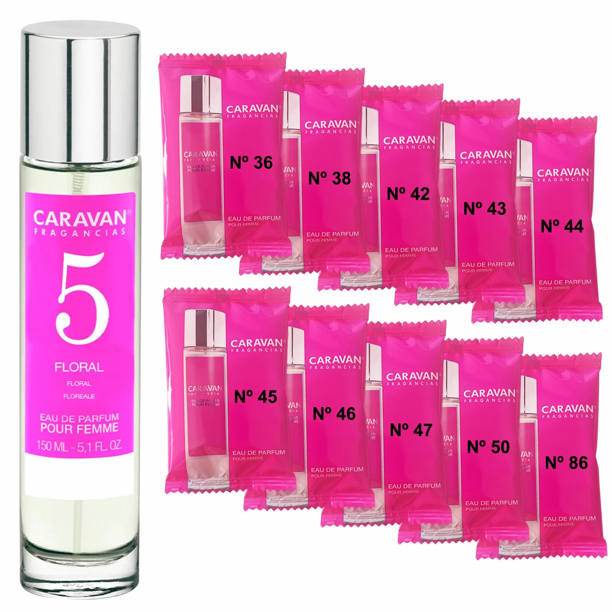 Caravan Perfume de Mujer Nº5 150 ml + Set 10 Viales Fragancias Femeninas
