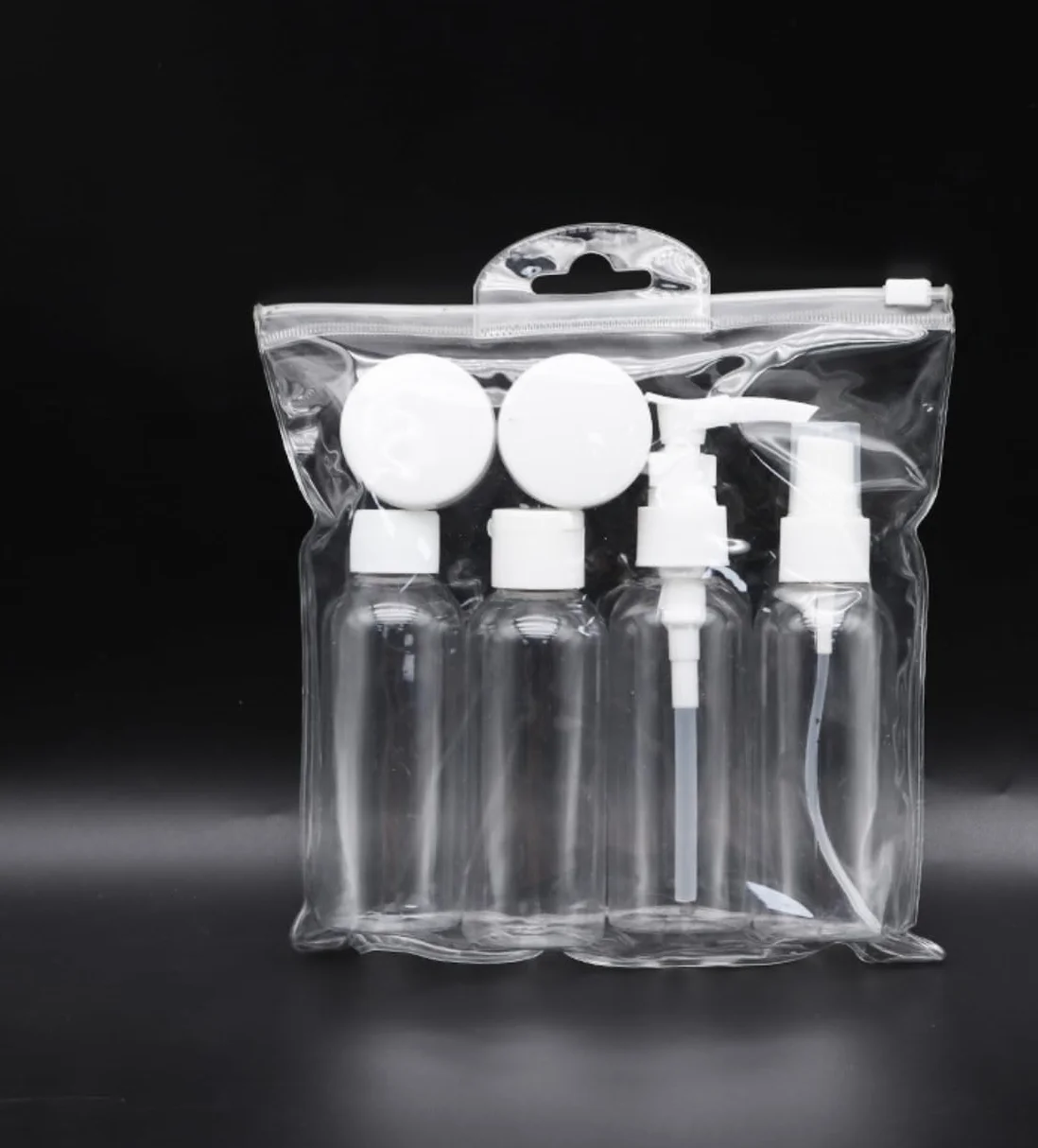 Set de Botellas de Viaje Rellenables 100ml para Champú y Gel - Aviación