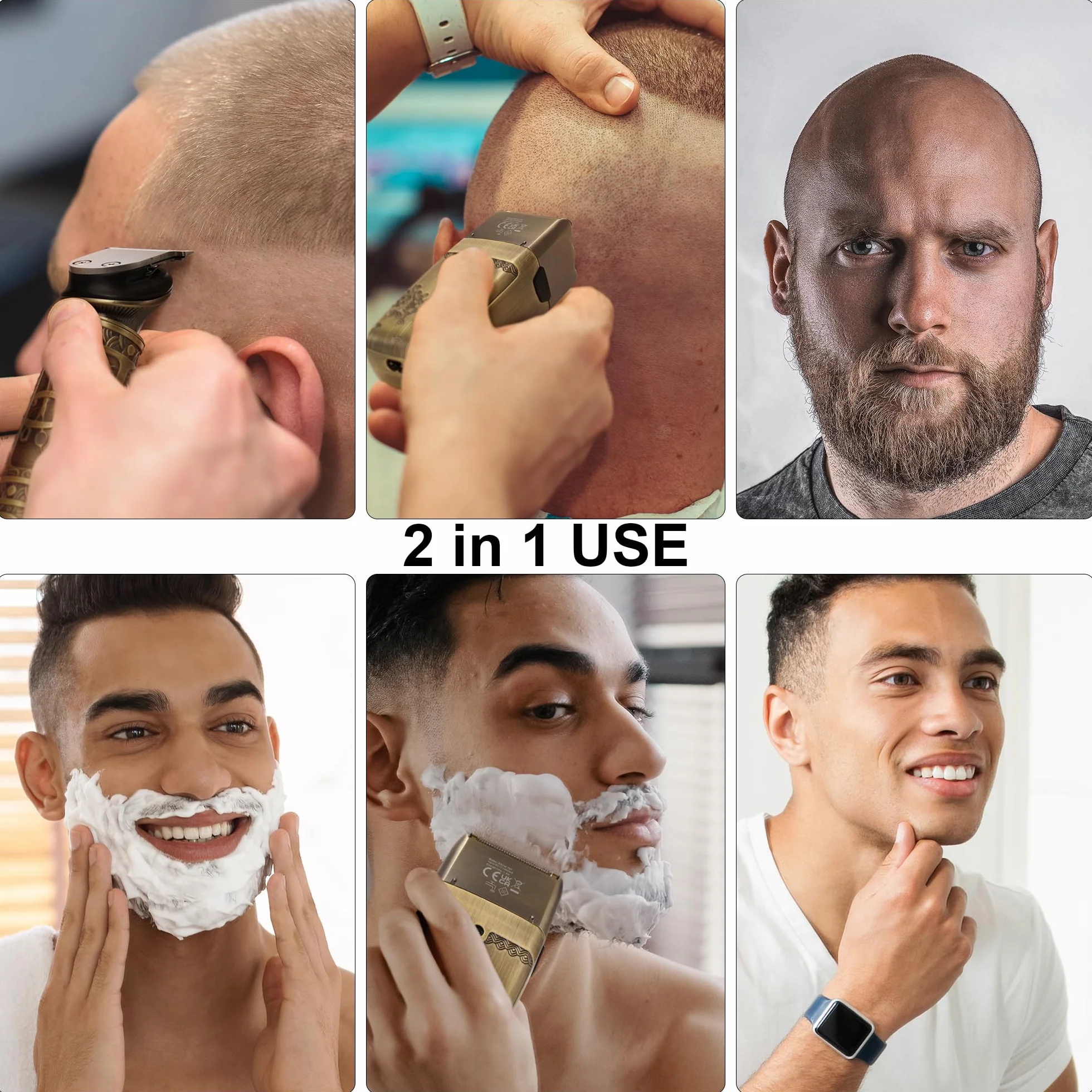 Scttomon Cortadora De Pelo Para Hombres T-Blade Recortadora De Barba Eléctrica Juego 3 Piezas