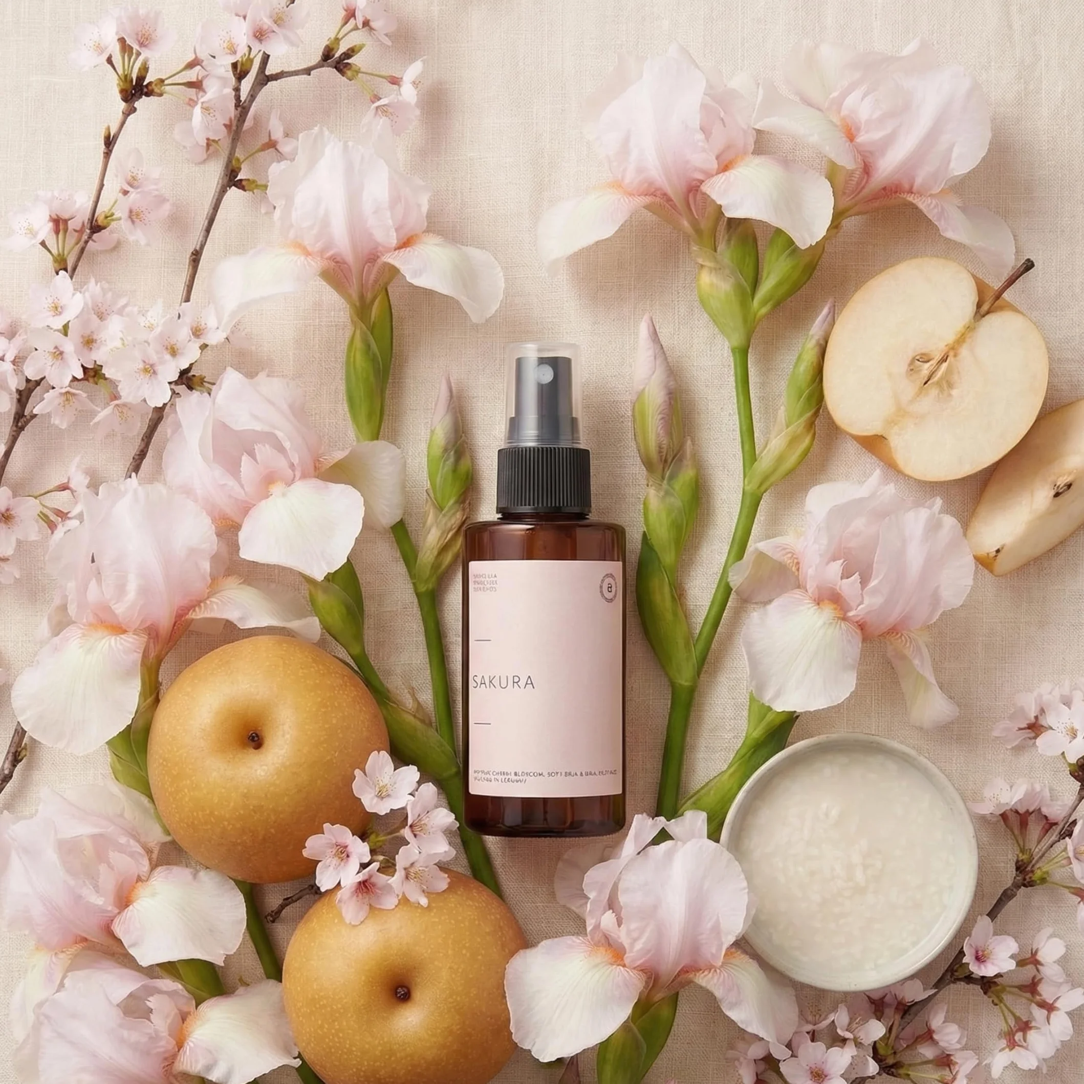 BOHORIA Perfume para el cabello Sakura 100 ml aroma leche de arroz flor de cerezo vegano sin siliconas