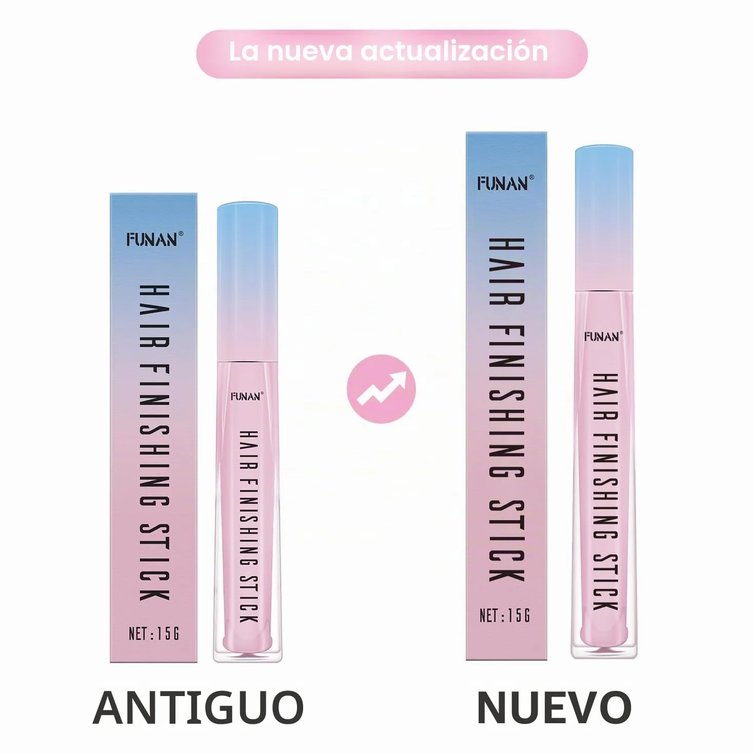 Funan Hairfeel Stick, gel para el cabello refrescante natural, palo de cera, 15ml Pack de 2