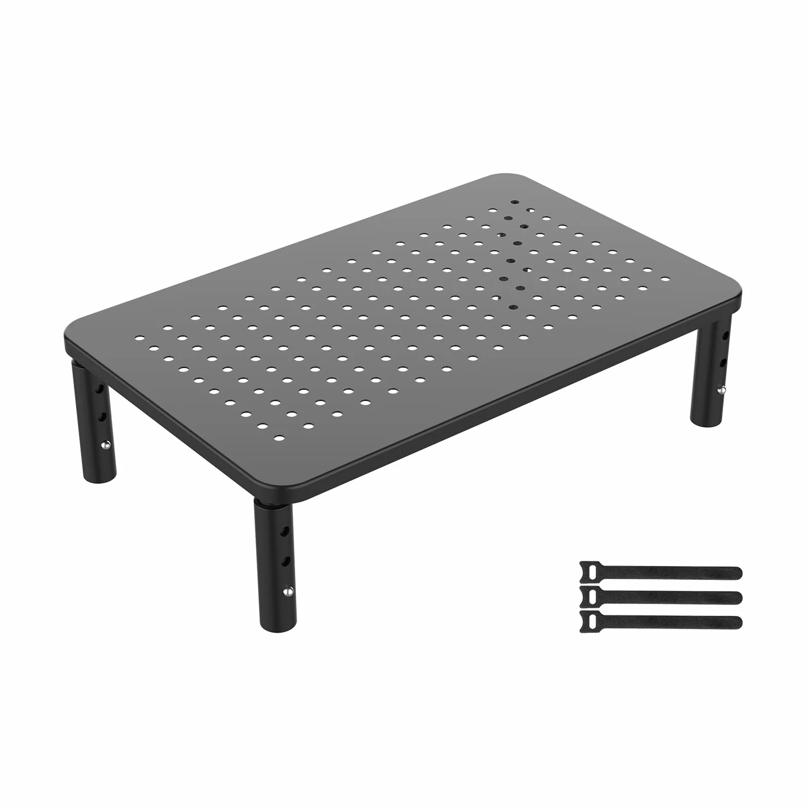 GRIFEMA GB1051 Elevador Monitor de Metal, Soporte Escritorio Ergonómico, Capacidad 20 kg, Altura Ajustable, 370x235mm, Negro
