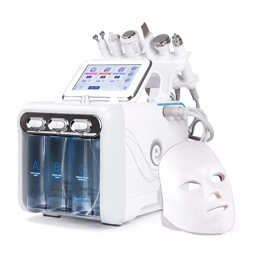 RAXST Hidrógeno y oxígeno Máquina de Belleza, 7-en-1 Profesional Diamante microdermabrasión máquina Peeling Agua Hydro dermoabrasión RF depurador HydraFacial Máquina