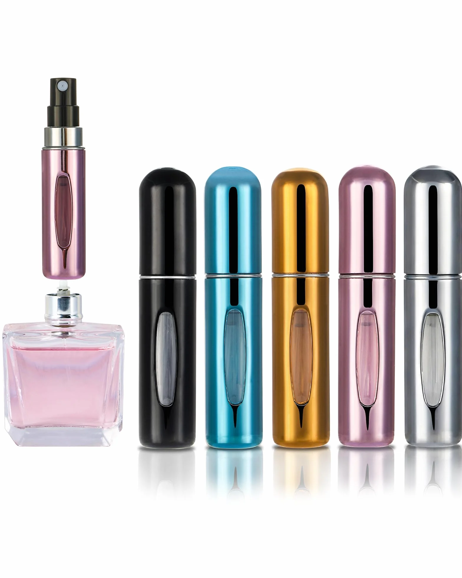 Atomizador Perfume Recargable 5ML 5 PCS Mini Botella Rociadora Portátil Spray Fino Sin Fugas