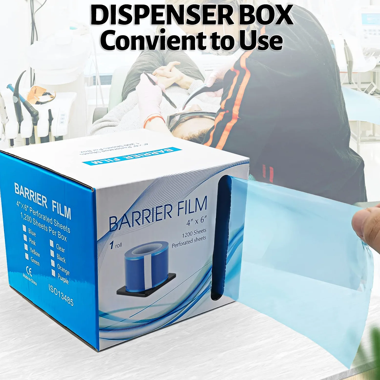 Keedolla Paquete de 2 películas de barrera azul de 4 x 6 pulgadas, 1 caja de 1200 hojas