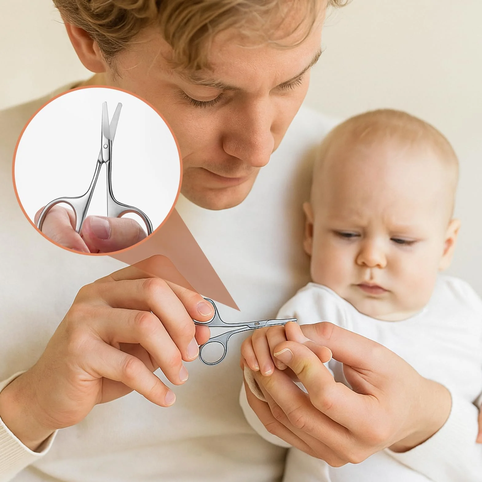 Tijeras de Uñas de Acero Inoxidable para Bebés, Cortaúñas Pequeñas y Afiladas, Plateadas