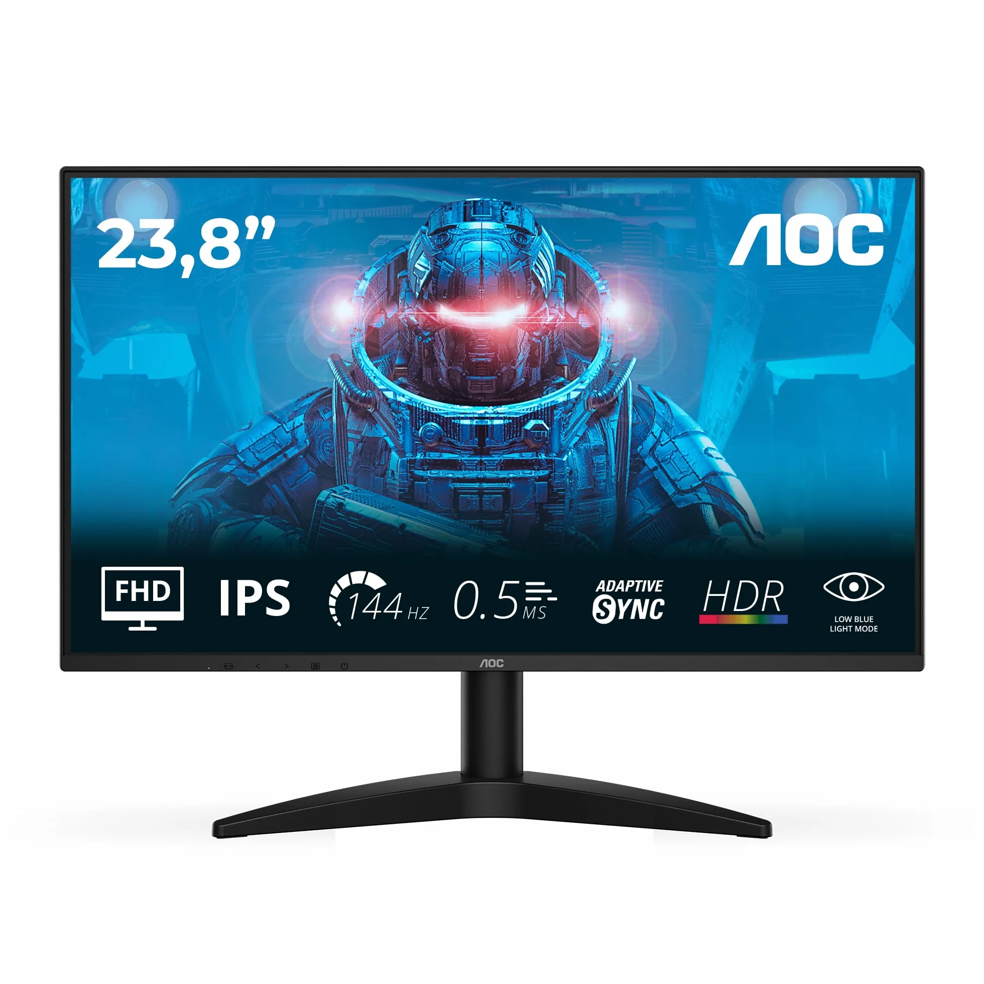 AOC 24B36X Gaming Monitor 24 Pulgadas 144Hz IPS Panel, 4ms GtG, HDR10, Adaptive Sync, 1920x1080 Negro