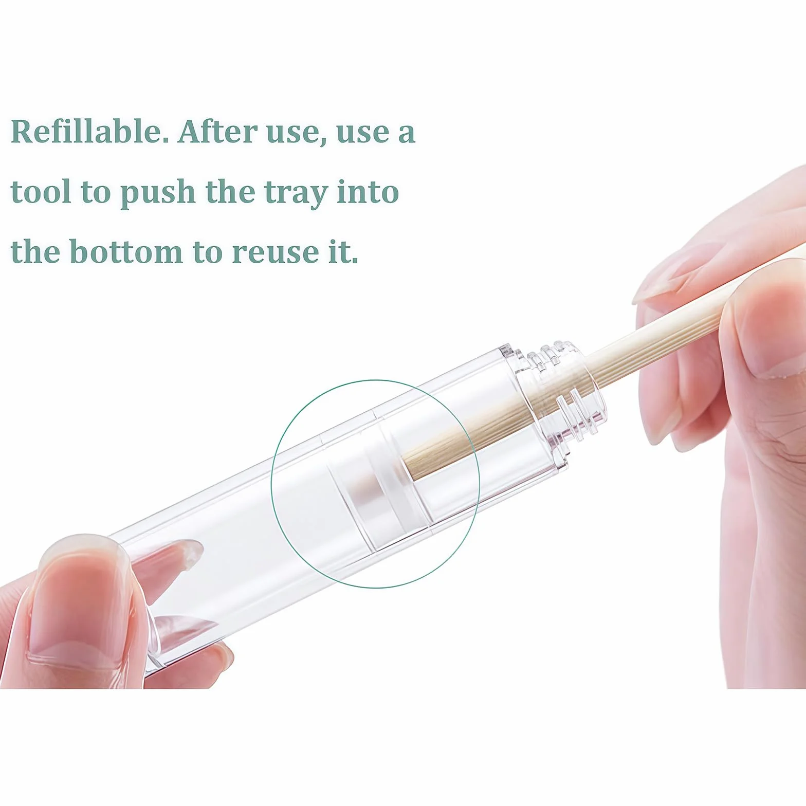 Botella de bomba sin aire recargable 10 ml plástico portátil dispensador cosméticos