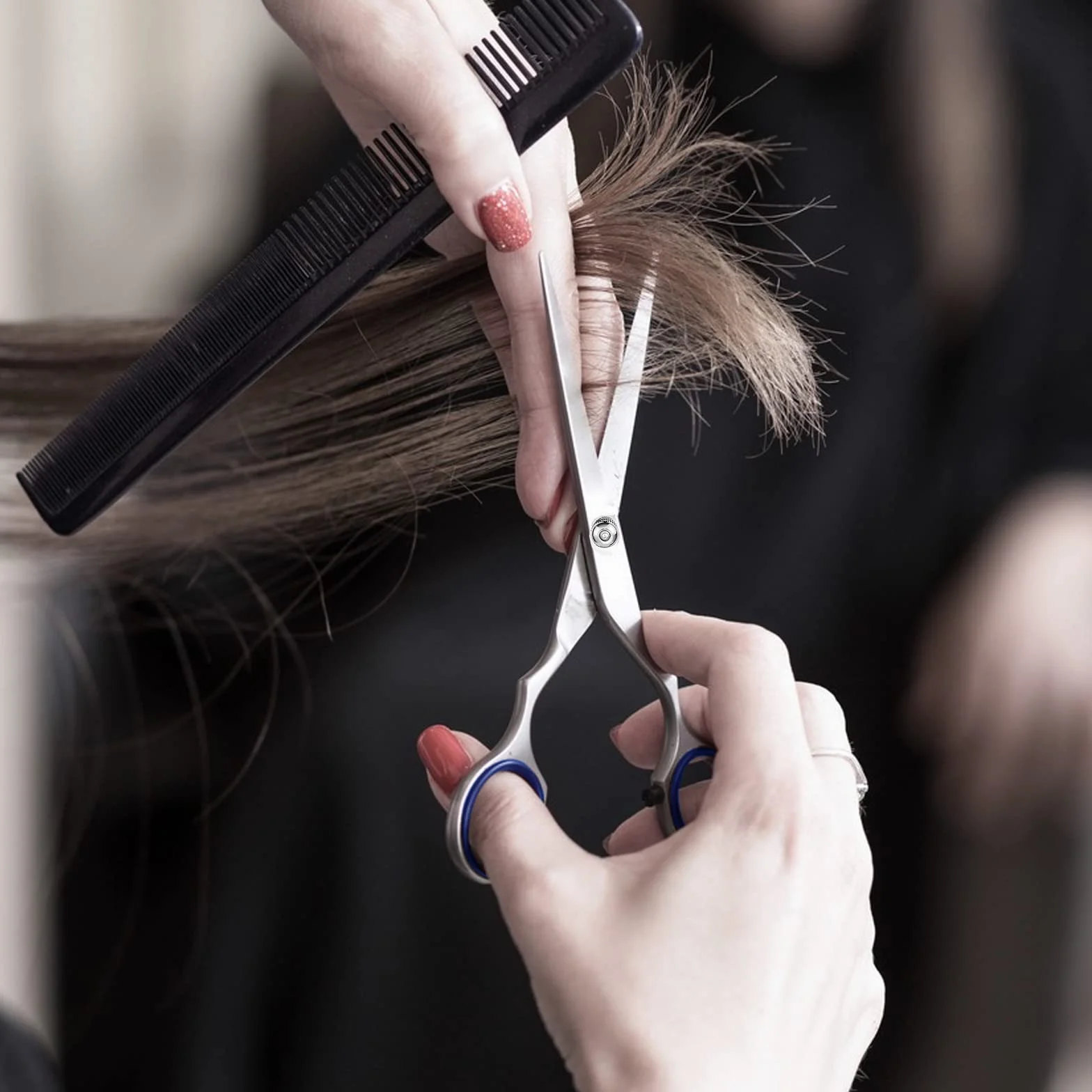 Juego de tijeras de peluquería profesionales 10 unidades con capa para cortar pelo
