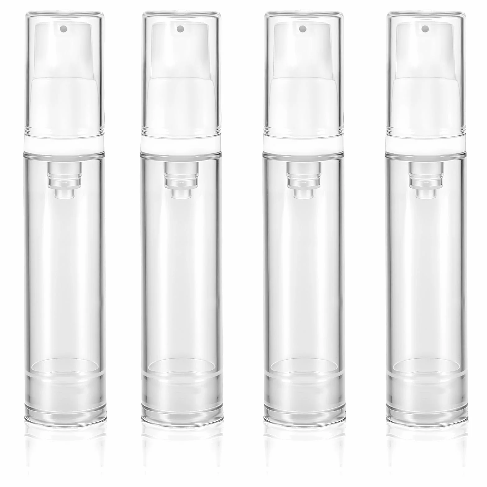 4 dispensadores vacíos sin aire, botella pequeña, dispensador portátil de 10 ml, recipiente cosmético al vacío, botellas de viaje para rellenar