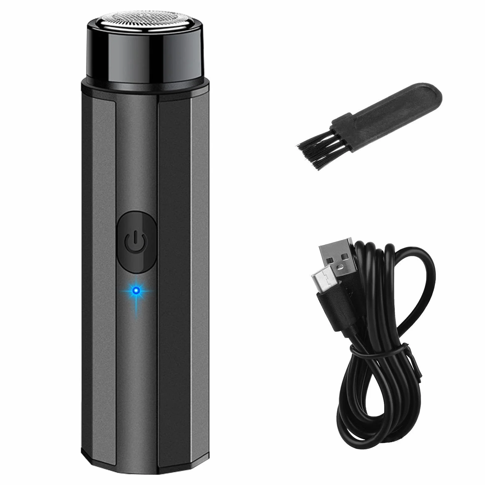 Afeitadora eléctrica recargable por USB para barba uso en seco y húmedo portátil
