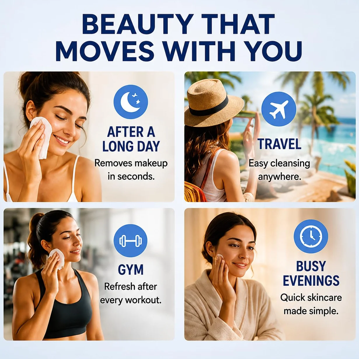 Global Beauty Care- Toallitas limpiadoras de tela, paquete de 4, 120 unidades (retinol)