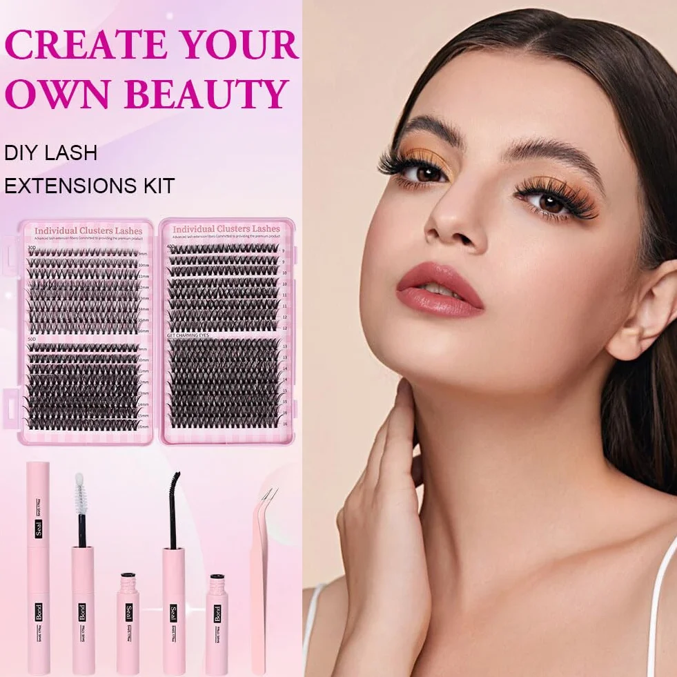 Aomig Kit Profesional de Pestañas Postizas 640 Pcs, 9-16mm, Material Ecológico