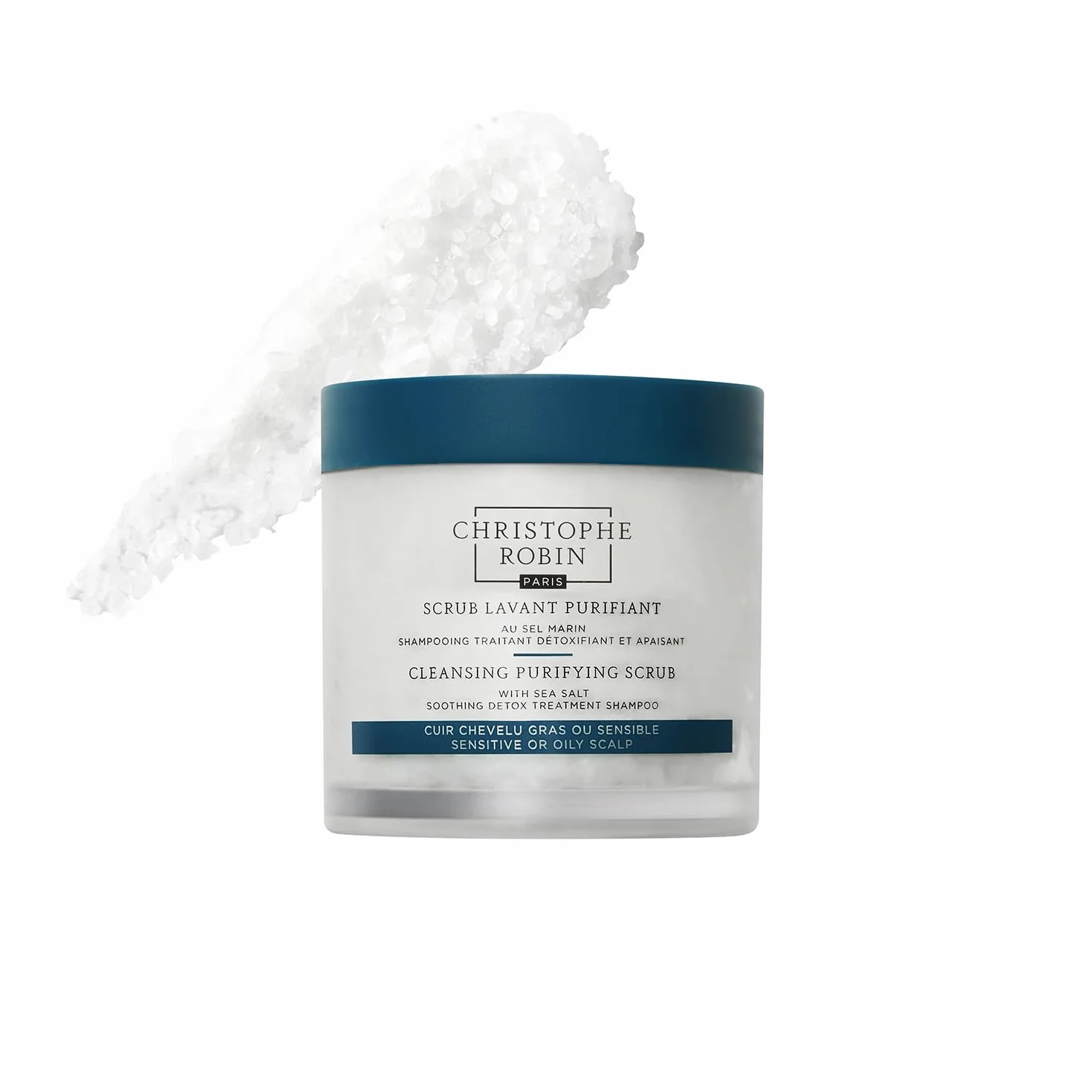 Christophe Robin Cleansing Purifying Scrub with Sea Salt 250ml Exfoliating Scalp Treatment
