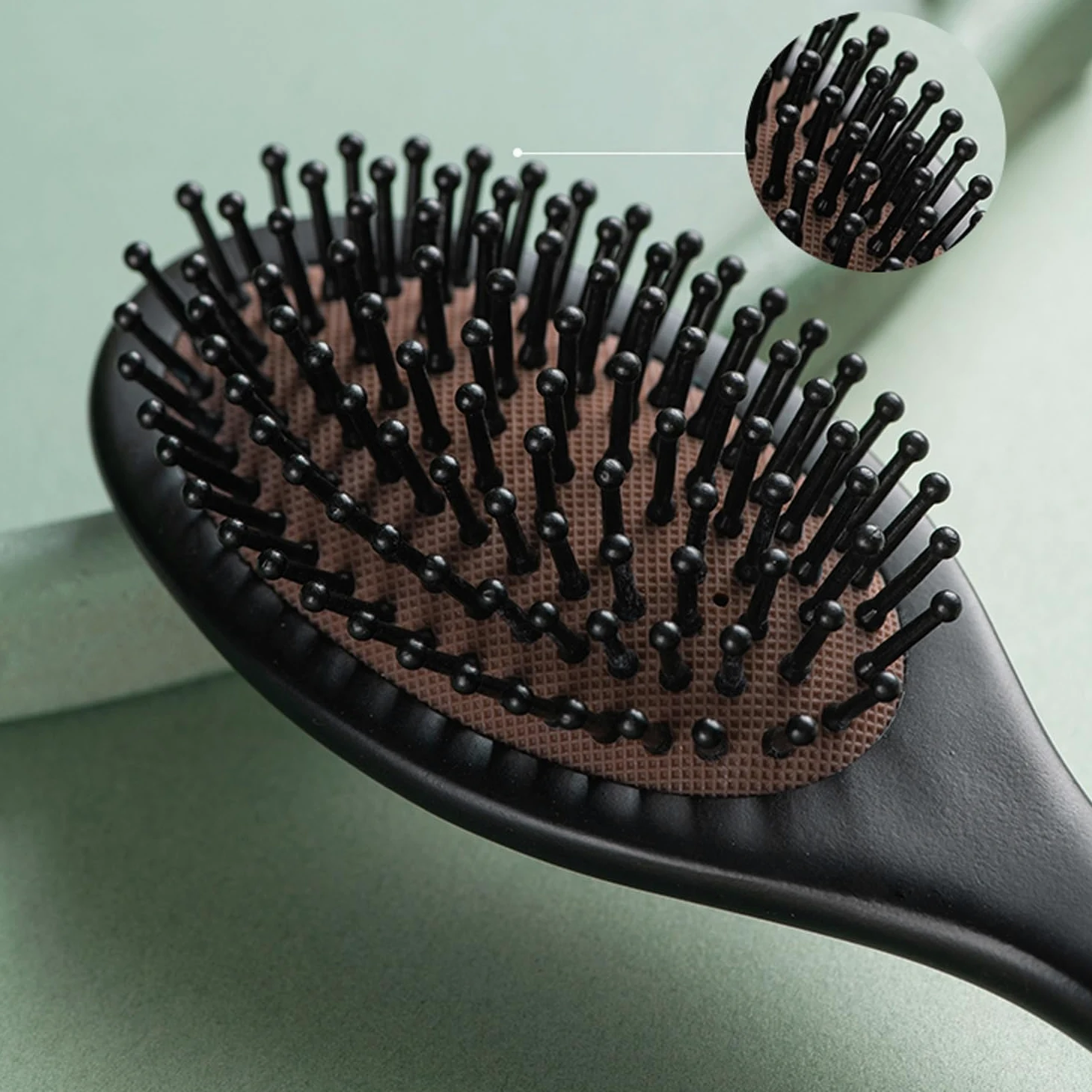 Cepillo para el Cabello, Peine de Masaje de Madera, Cepillo para el Cabello Ovalado con Pintura de Flores de Mariposa, Cepillo de Aire desenredante antiestático