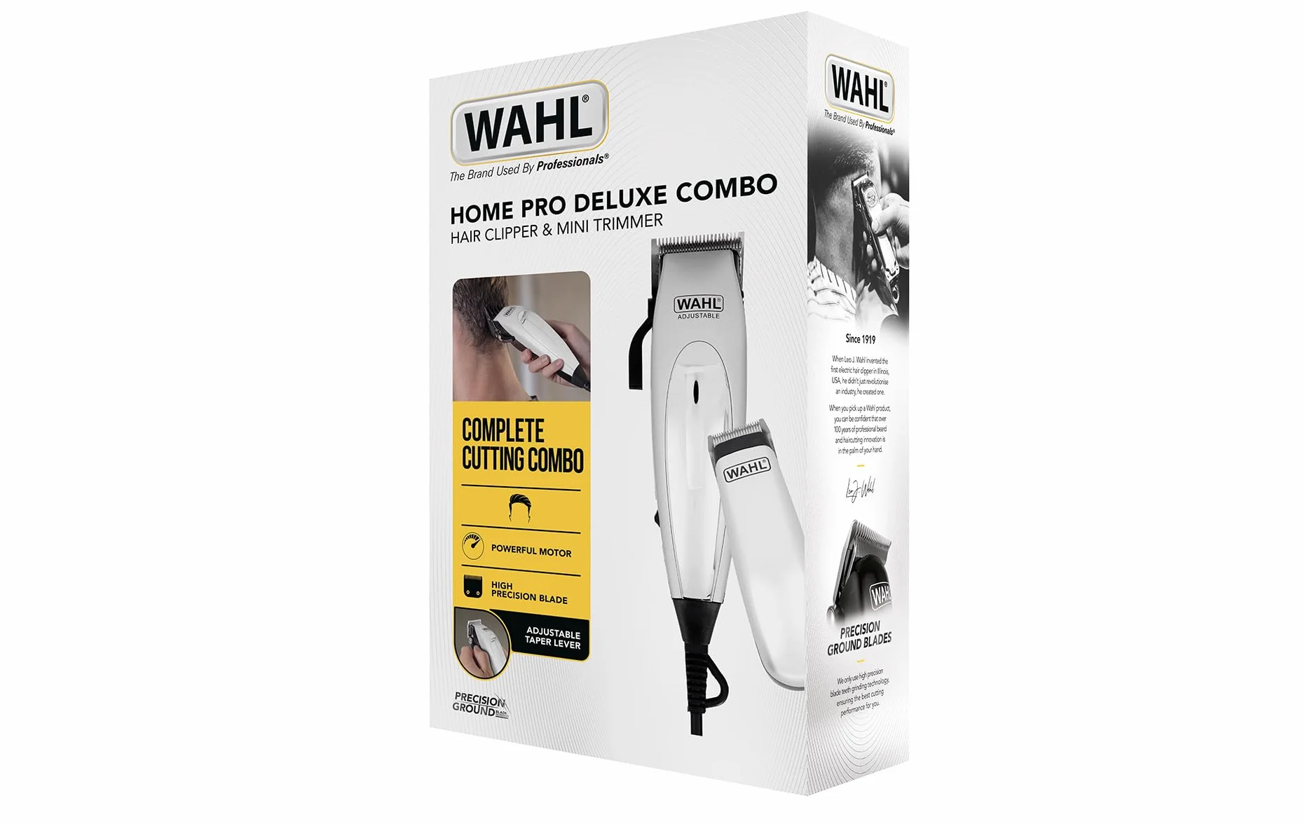 WAHL Home Pro Deluxe Combo cortadora de pelo eléctrica con cable, 8 peines guía, kit recortadora a pilas