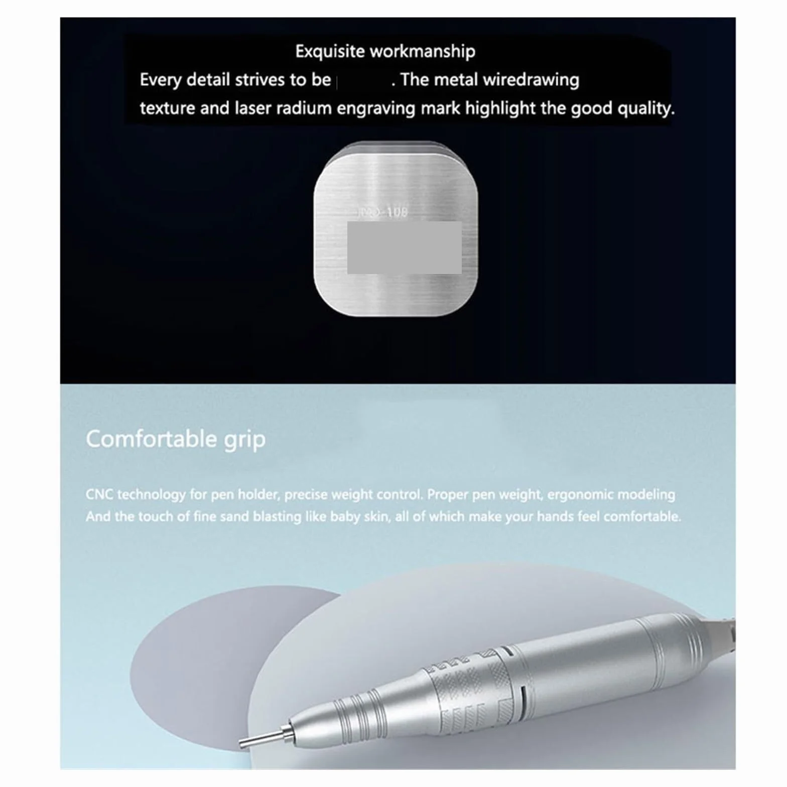 Taladro de uñas, Taladro Eléctrico Para Uñas, 35000 RPM Con Pantalla Táctil, Máquina De Manicura Pulidora Inalámbrica Recargable Para Entrenamiento Y Uso Doméstico para uñas acrílicas(Gray)