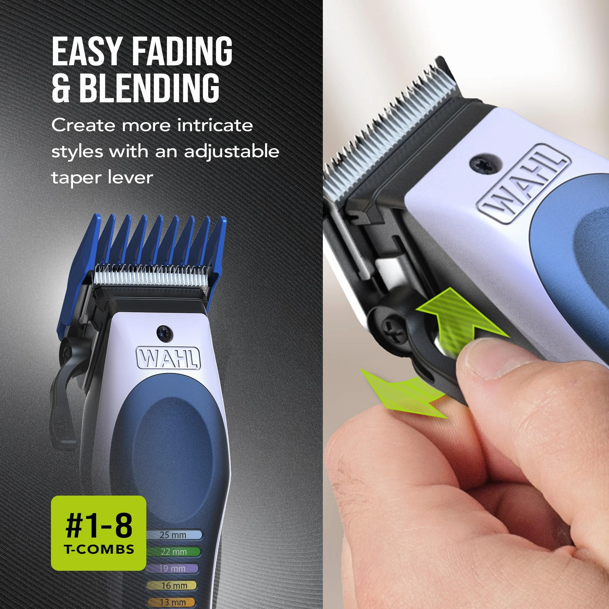 WAHL Color Pro Lithium Combi Kit, Kit de Corte de Pelo Total, Cónico, Batería Potente