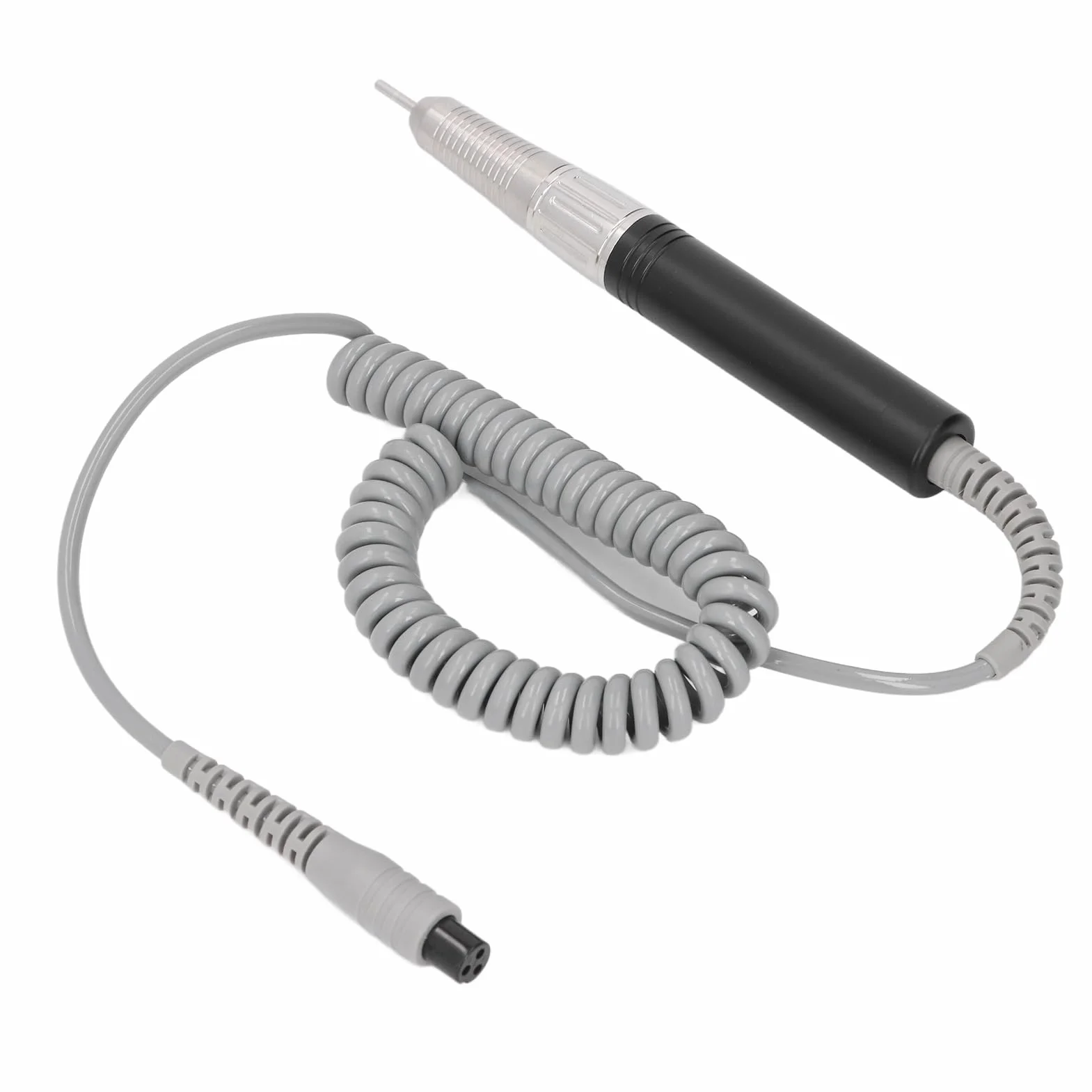 Taladro profesional para uñas, pieza de mano de repuesto, mango de Metal ajustable silencioso de alta velocidad para decoración de uñas, esmalte en Gel, uso en salón de ped (Negra)