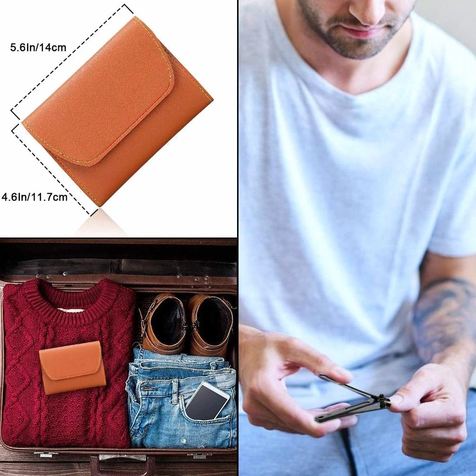Juego de manicura, kit de cortaúñas profesional, herramientas de cuidado de pedicura de acero inoxidable con estuche de almacenamiento para hombres, mujeres, viajes y hogar-D_Juego de 16 piezas (azu