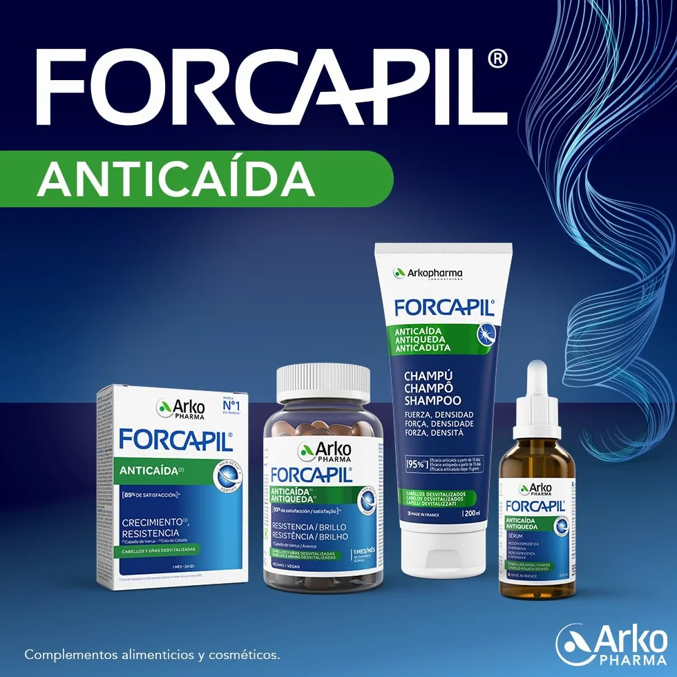 Arkopharma Forcapil Anticaída Pack Tratamiento 3 Meses Complemento Alimenticio con Biotina