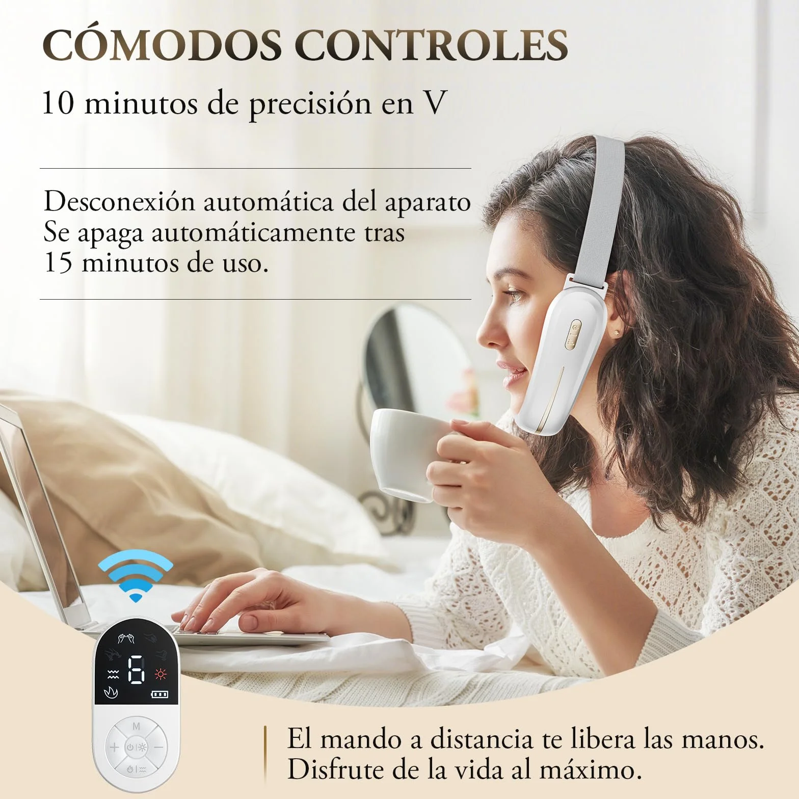 ANLAN Papada Lifting V-Face EMS Masajeador Facial Shapping Caliente Lifting Reafirmante Fototerapia Roja Azul 6 Modos Tipo-C Blanca