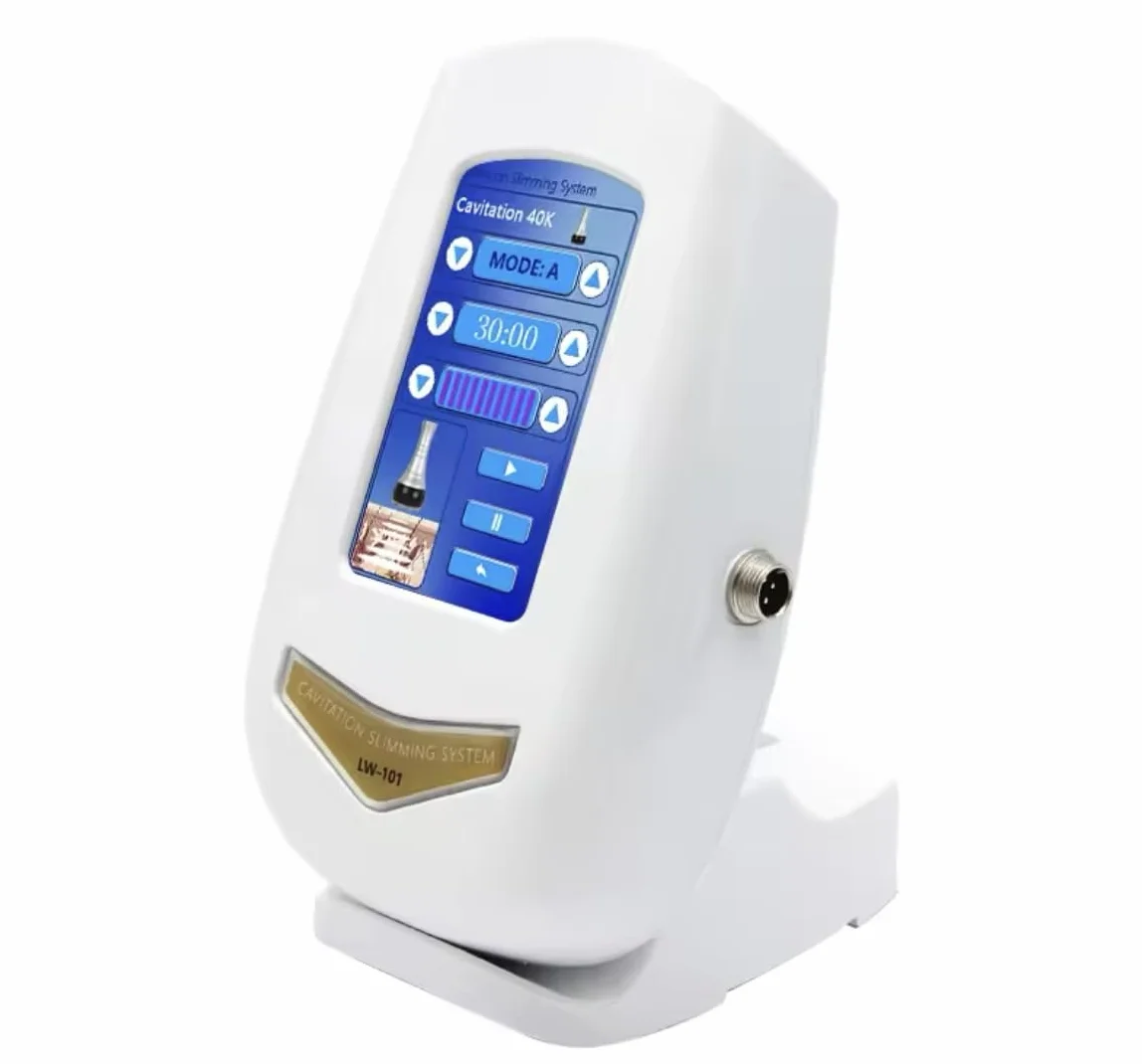Máquina de cavitación 40K multifuncional con pantalla LCD, 3 sondas, blanco