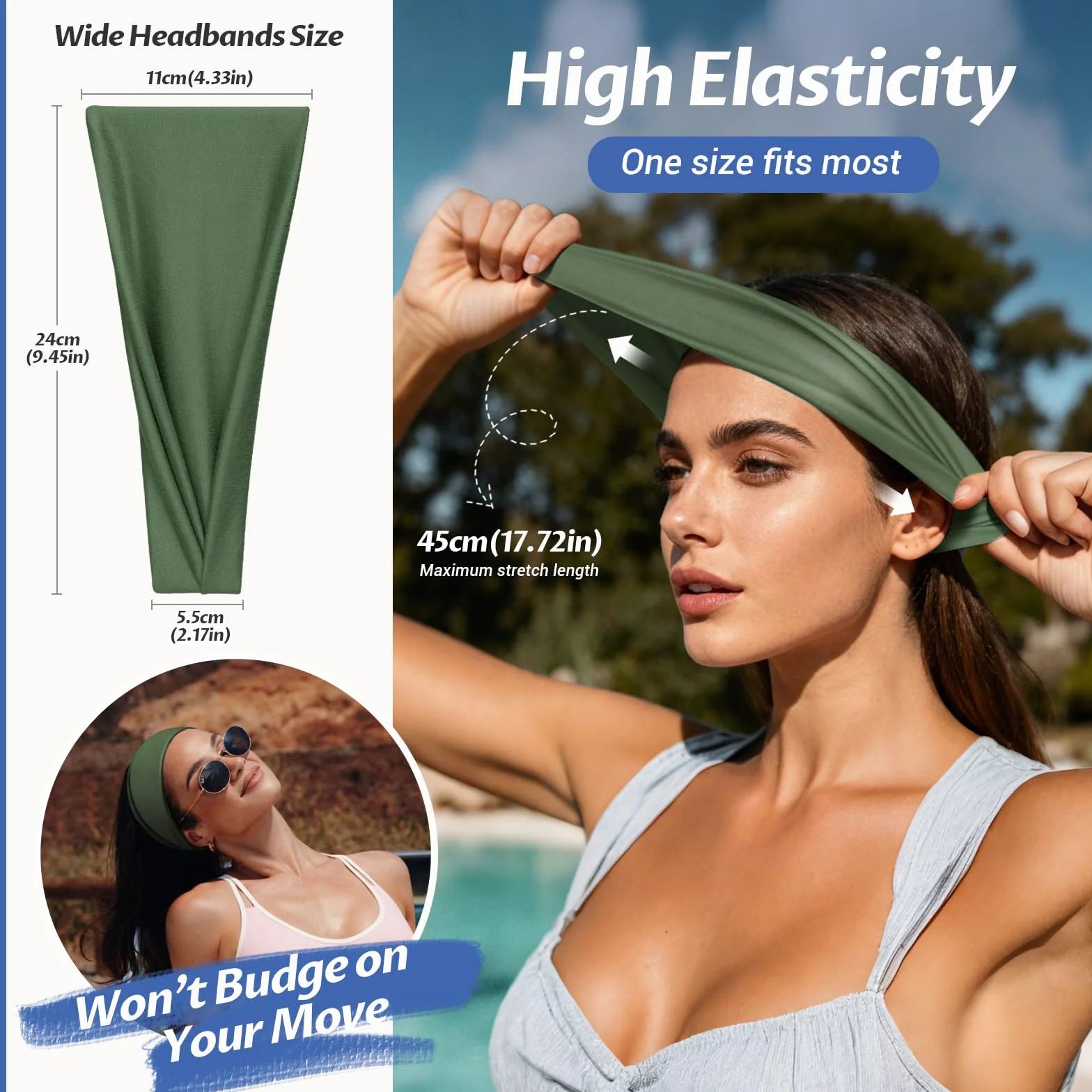 6Pcs Diadema Mujer Hombre Suaves Antideslizantes Headband Accesorios Pelo Running Yoga Fitness