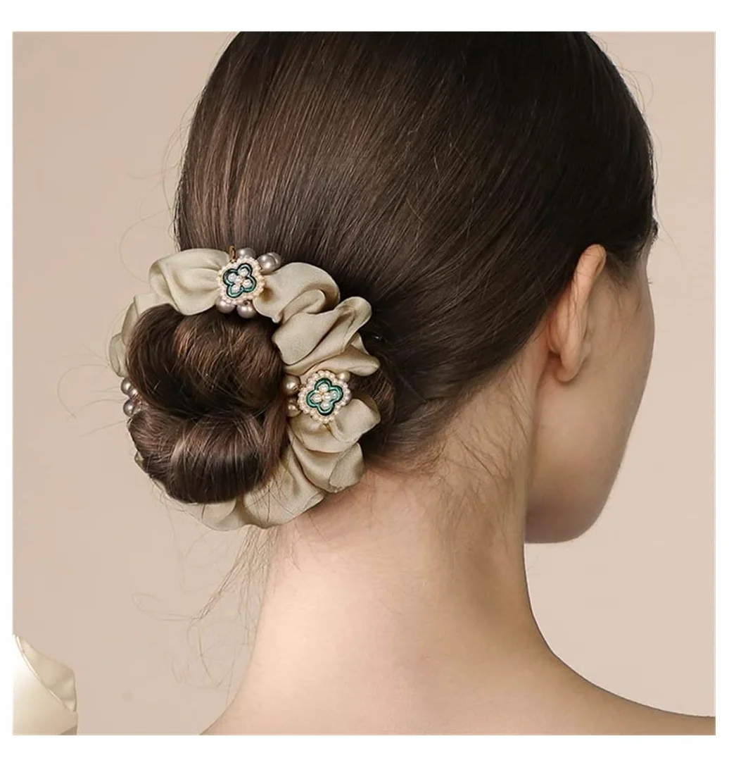 Coleteros Pelo Mujer Gomas Coleta De Perlas, Anillo Para El Cabello, Cuerda Para La Cabeza, Banda Goma Flores, Accesorios Para Para Cola Caballo Scrunchies Accesorios