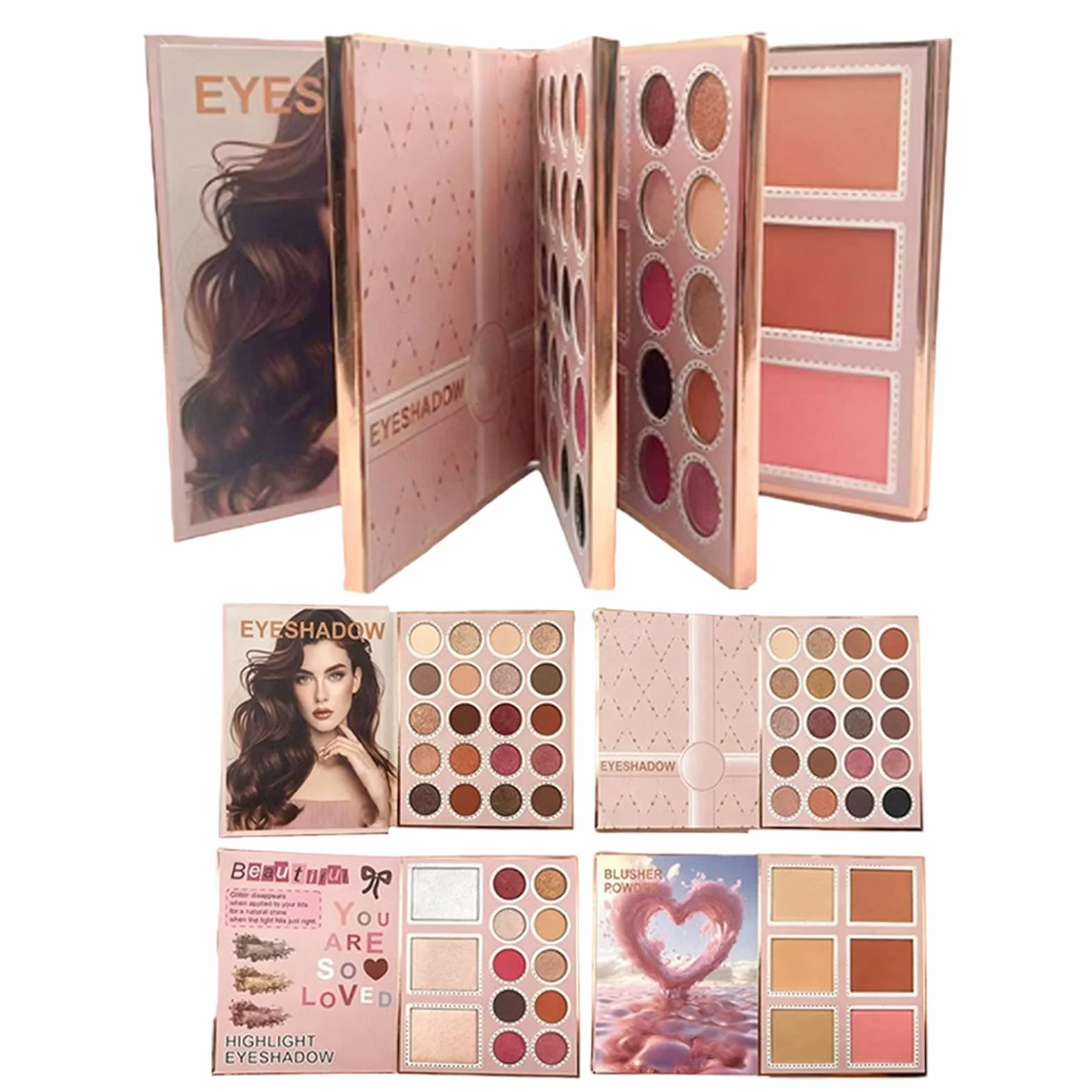 Paleta De Maquillaje Libro Multifuncional Rubor Natural Para Mejillas