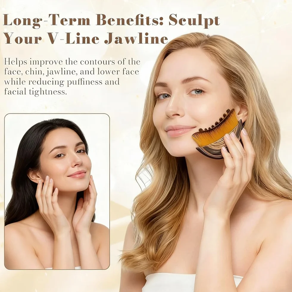 Cepillo Facial de Contorno Linfático, 2pcs Cepillos Faciales Exfoliantes de Cepillado en Seco Masajeador