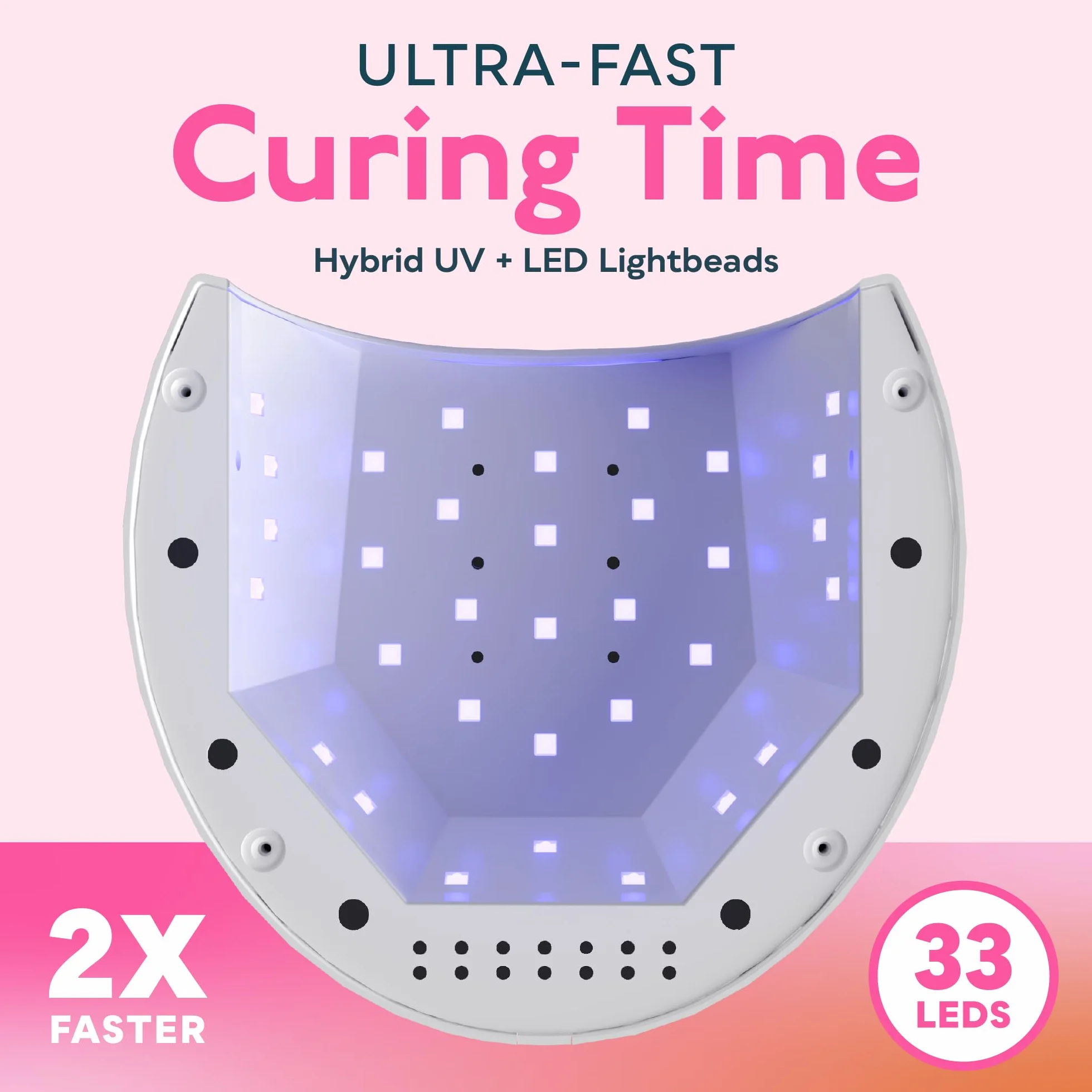 SUNUV Lámpara Secadora de Uñas LED UV Profesional, 4 Modos de Curado 10s/30s/60s/90s