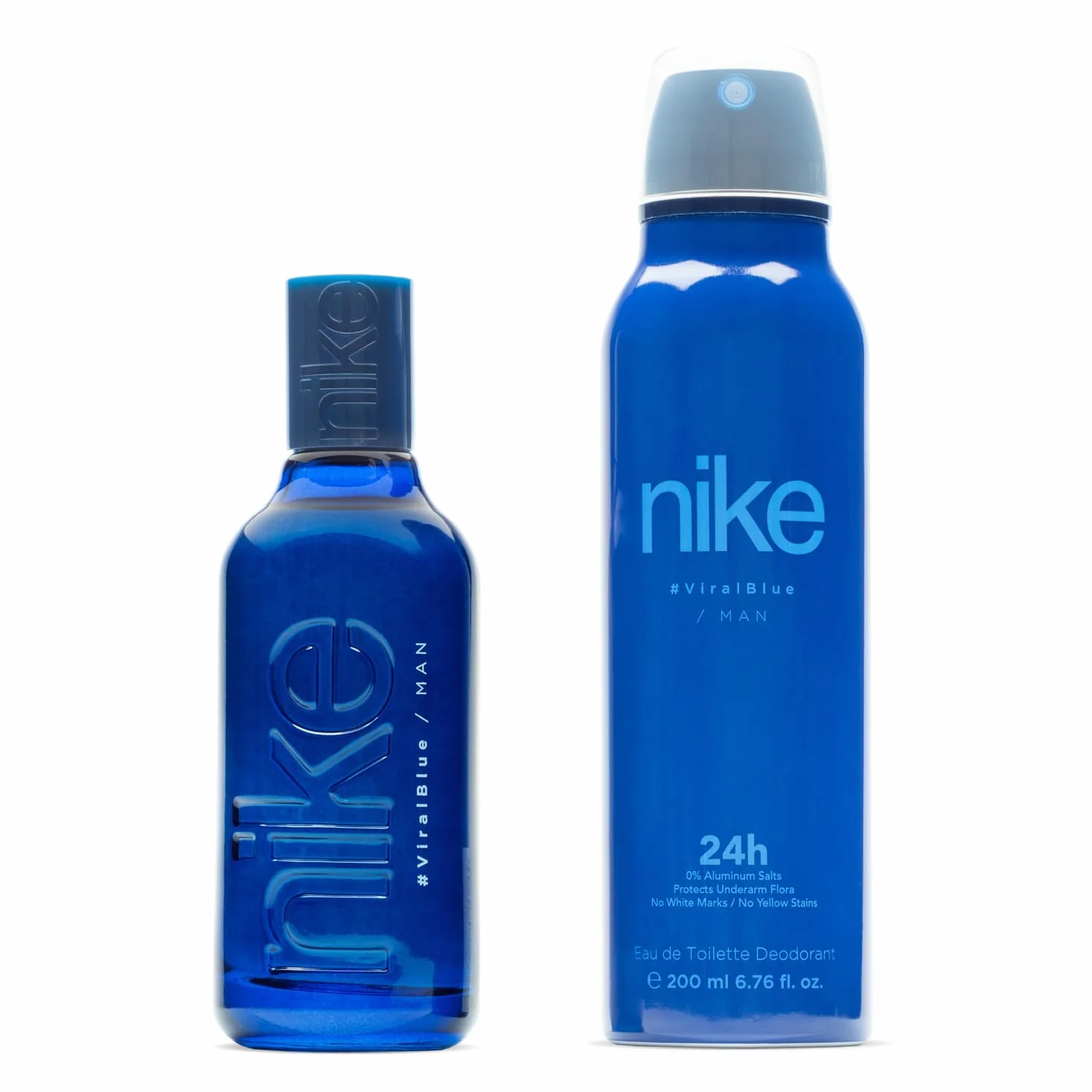 NIKE Viral Blue Colonia Hombre Eau de Toilette 100 ml + Desodorante 200 ml Estuche Regalo Aroma Cítrico Fragancia Fresca