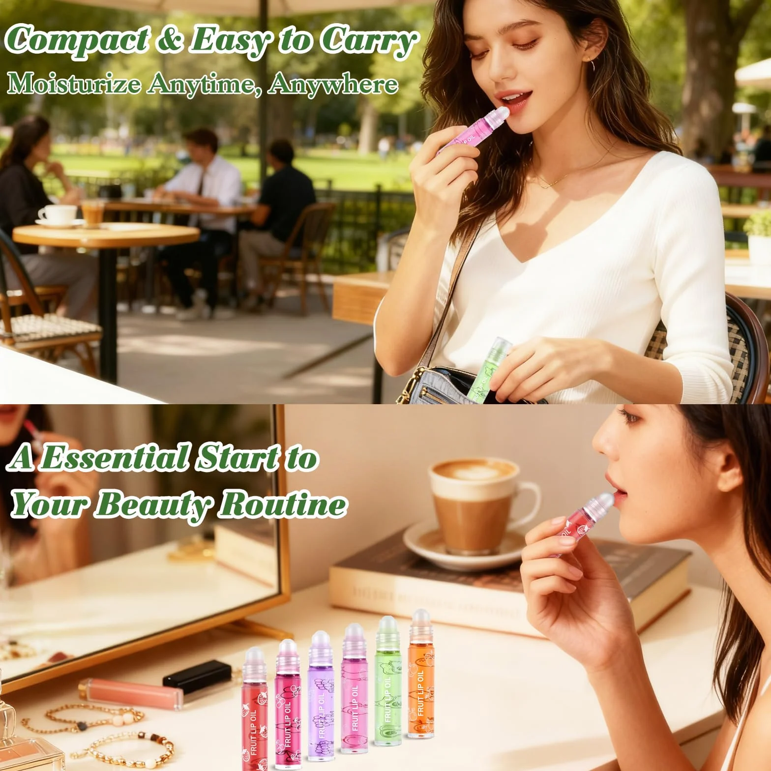Sularpek Lip Oil Brillo de Labios con Sabor a Frutas Aceite para Labios Hidratación Duradera Transparente 6pcs