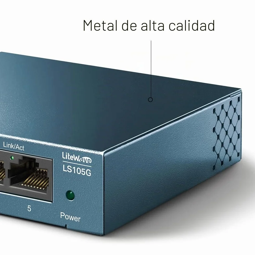 TP Link LS105G Switch Ethernet Gigabit 5 Puertos RJ45, Plug & Play, Carcasa Metálica