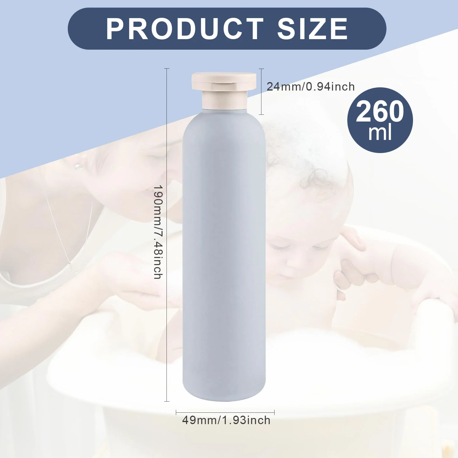 Botella Exprimible con Tapa Abatible 300ml Recipientes de Viaje Recargables para Champú Acondicionador Loción