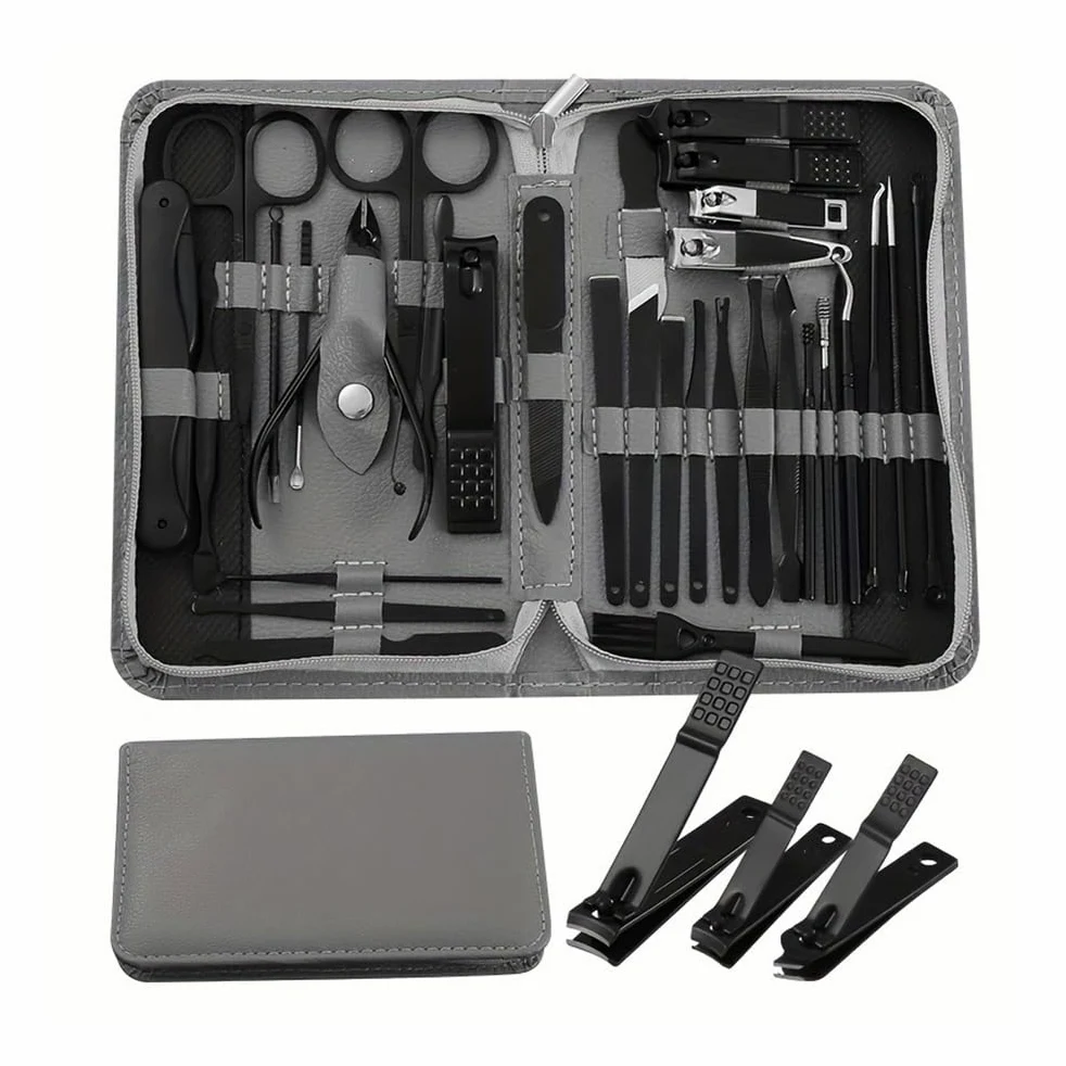 Cortaúñas, Kit de pedicura de 32 Piezas con cortaúñas de Borde cóncavo de Estilo Moderno y Herramientas de Aseo, Set de manicura de Acero Inoxidable para el Cuidado de Las uñas.