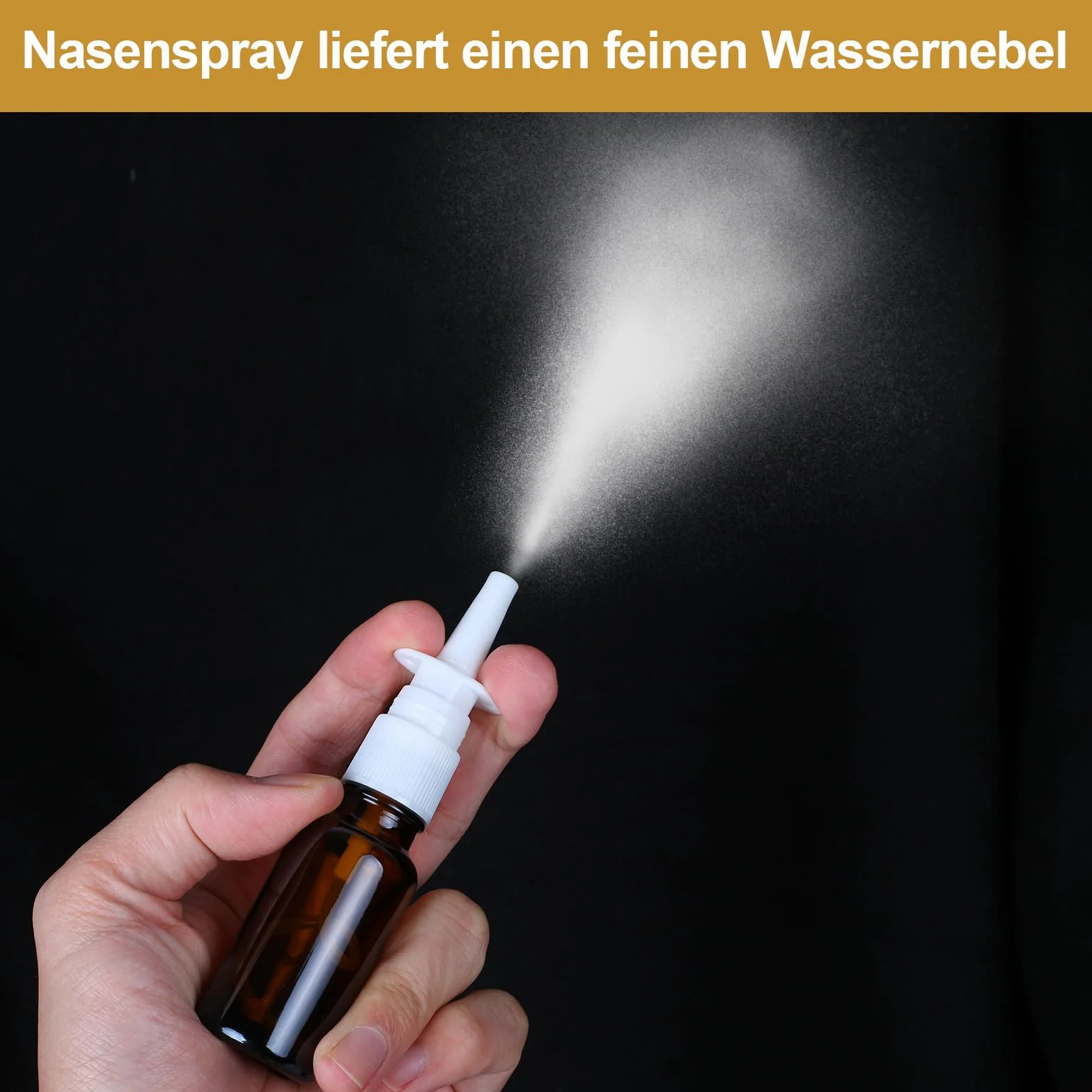 Nasal Spray Bottles 10ml Ámbar Vidrio Pulverizador Nasal Vacío con Embudos Pegatinas 4 Piezas