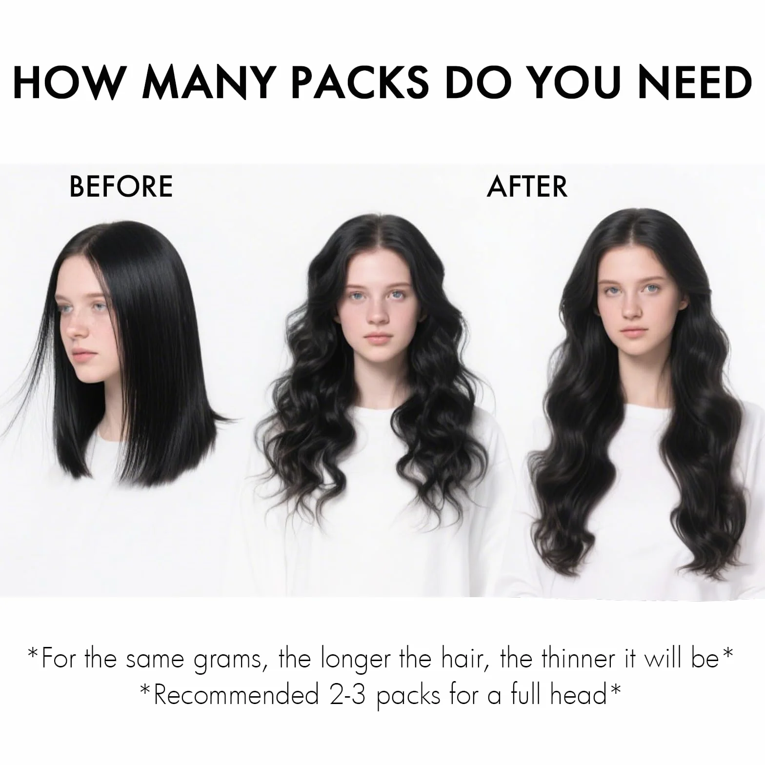 Extensiones de Pelo Natural Clip 60cm 120g 7pcs Human Hair Extension 24Inch