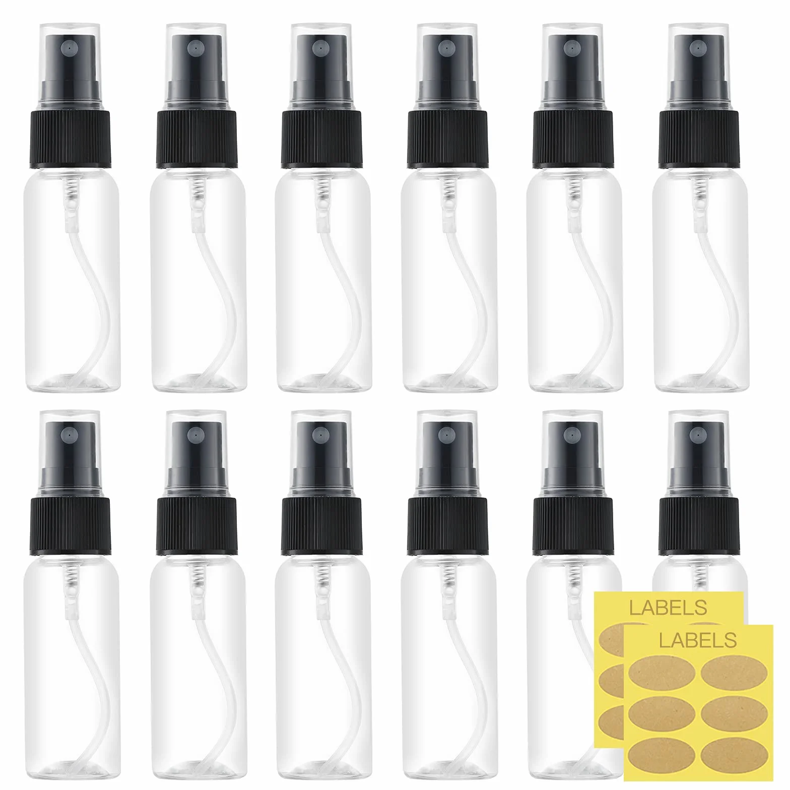 Toureal 30ml Spray Pulverizador Plastico 12 Piezas Botes Vacios Atomizador Transparente