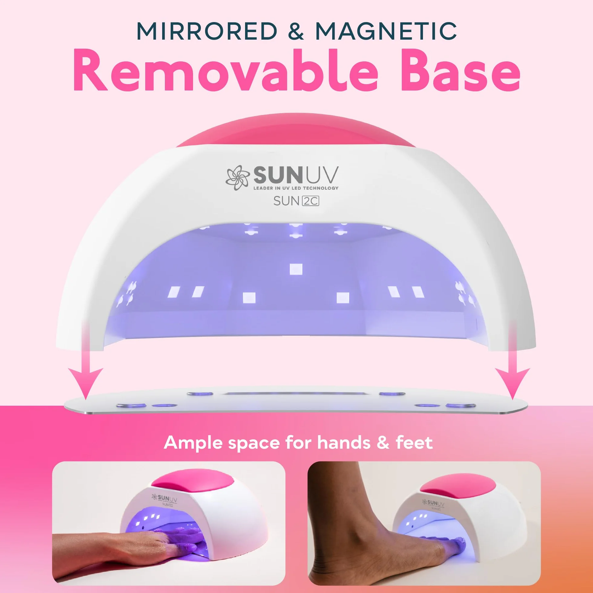 SUNUV Lámpara Secadora de Uñas LED UV Profesional, 4 Modos de Curado 10s/30s/60s/90s