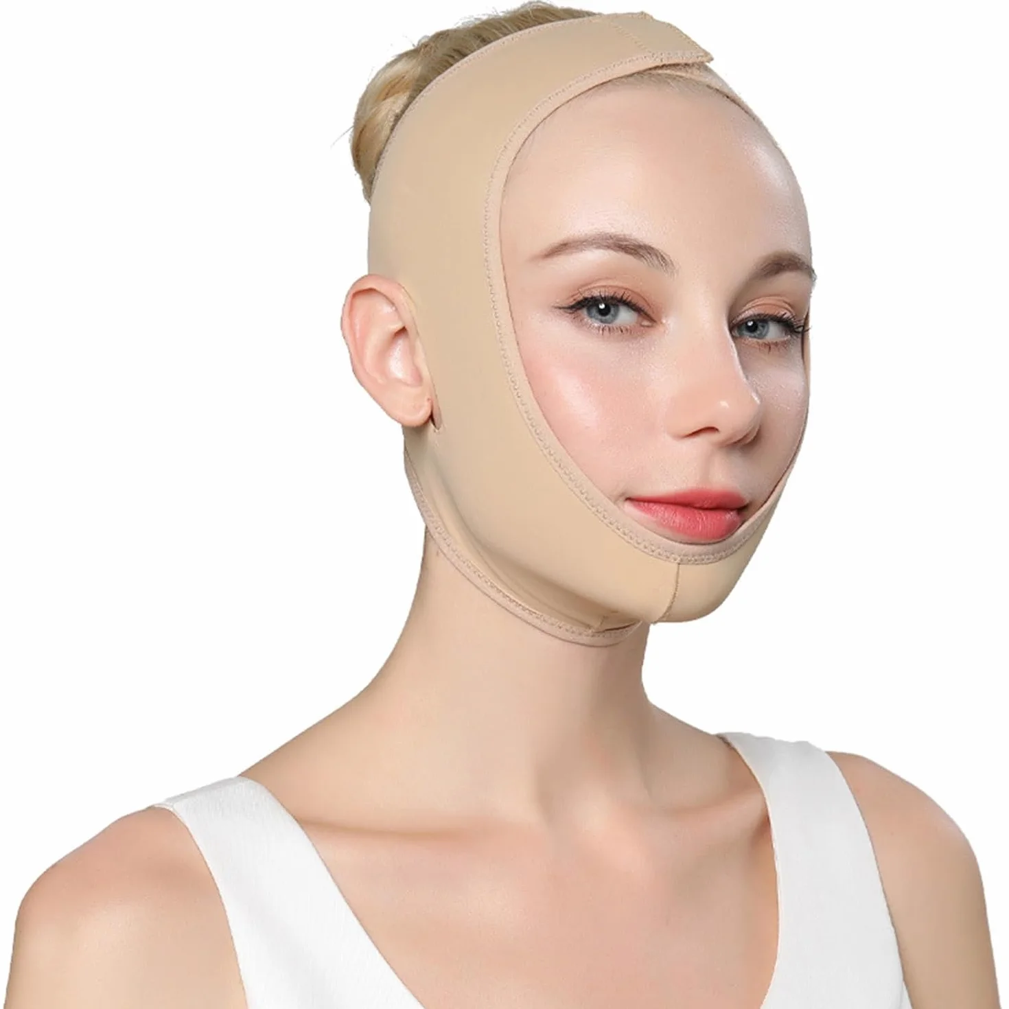 Mentonera Papada Reutilizable Máscara Correa Transpirable Reductor de Papada Cinturón Vendaje Estiramiento Facial V Line Lifting