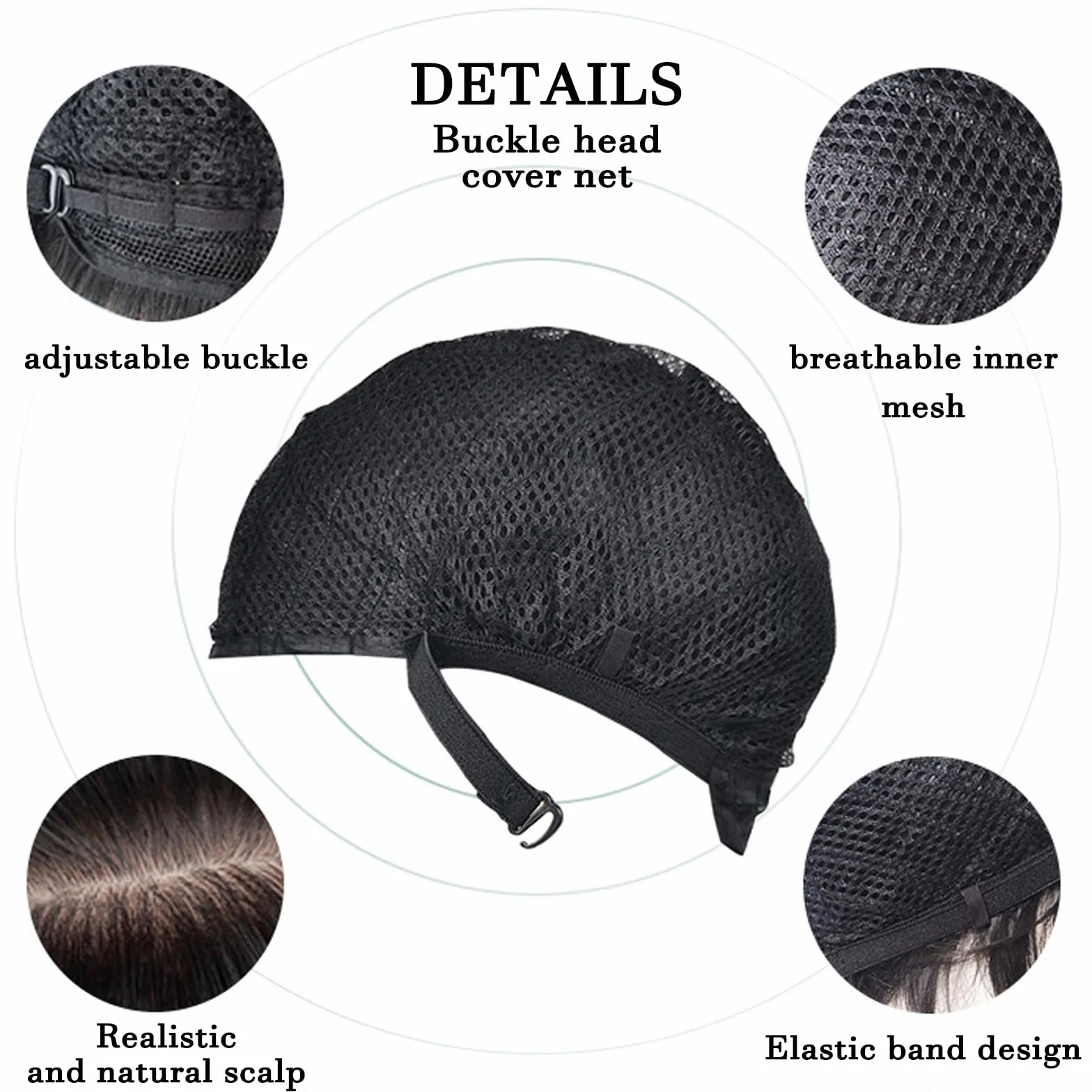 Peluca Hombre Pelo Corto Negro Sintético para Carnaval Disfraces Adulto Cosplay Fiesta
