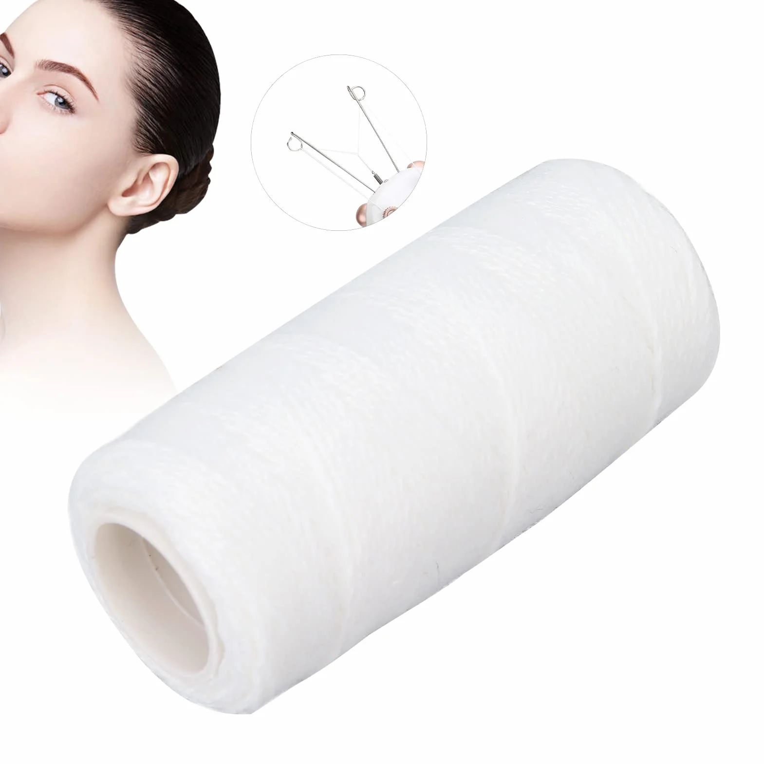 Alambre Eléctrico para Depilación Facial, Hilo de Algodón de Repuesto para Depiladora, dispositivo de depilación facial, eliminador de vello facial para uso eléctrico para mujeres
