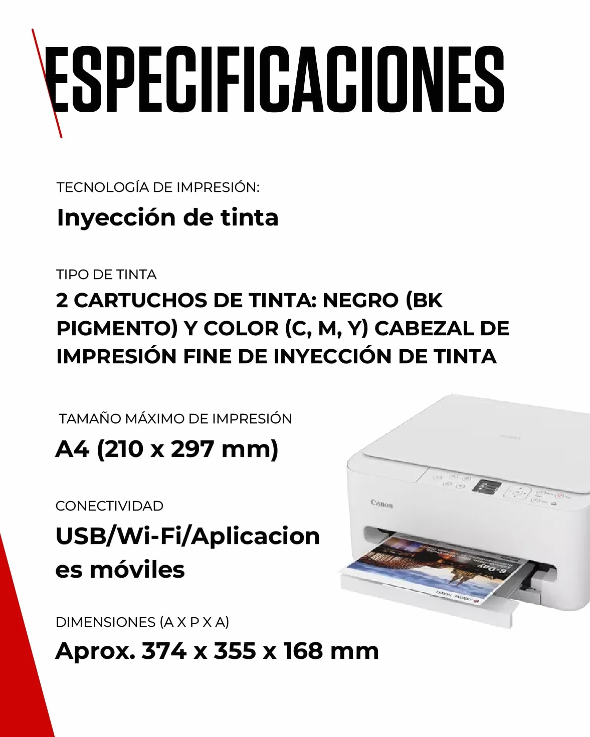 Canon PIXMA TS6550I Impresora Todo en Uno Wi-Fi Pantalla OLED 1,42" Inalámbrica