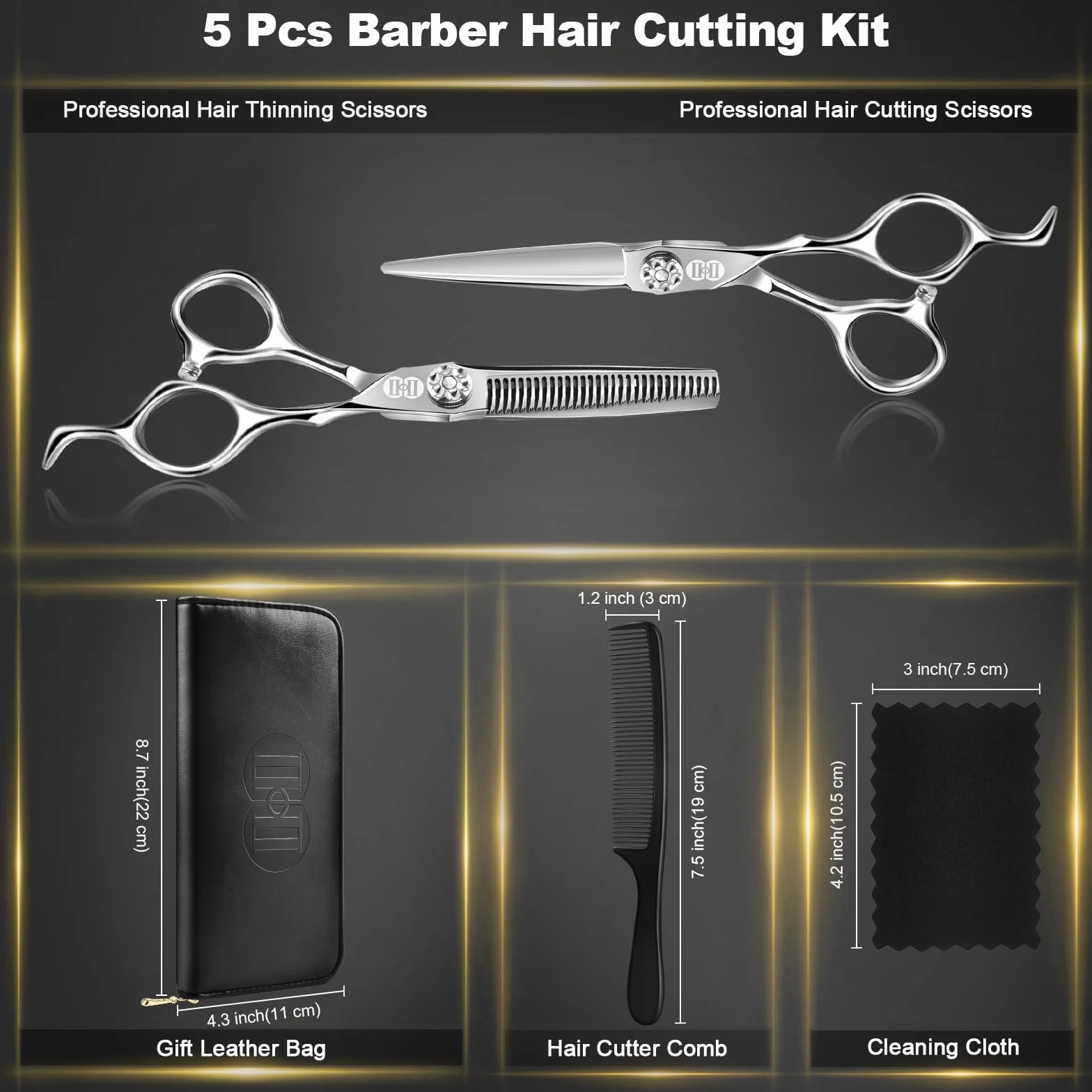 CIICII Tijeras Peluqueria Profesional 440C 6.7 Pulgadas Cortar Pelo